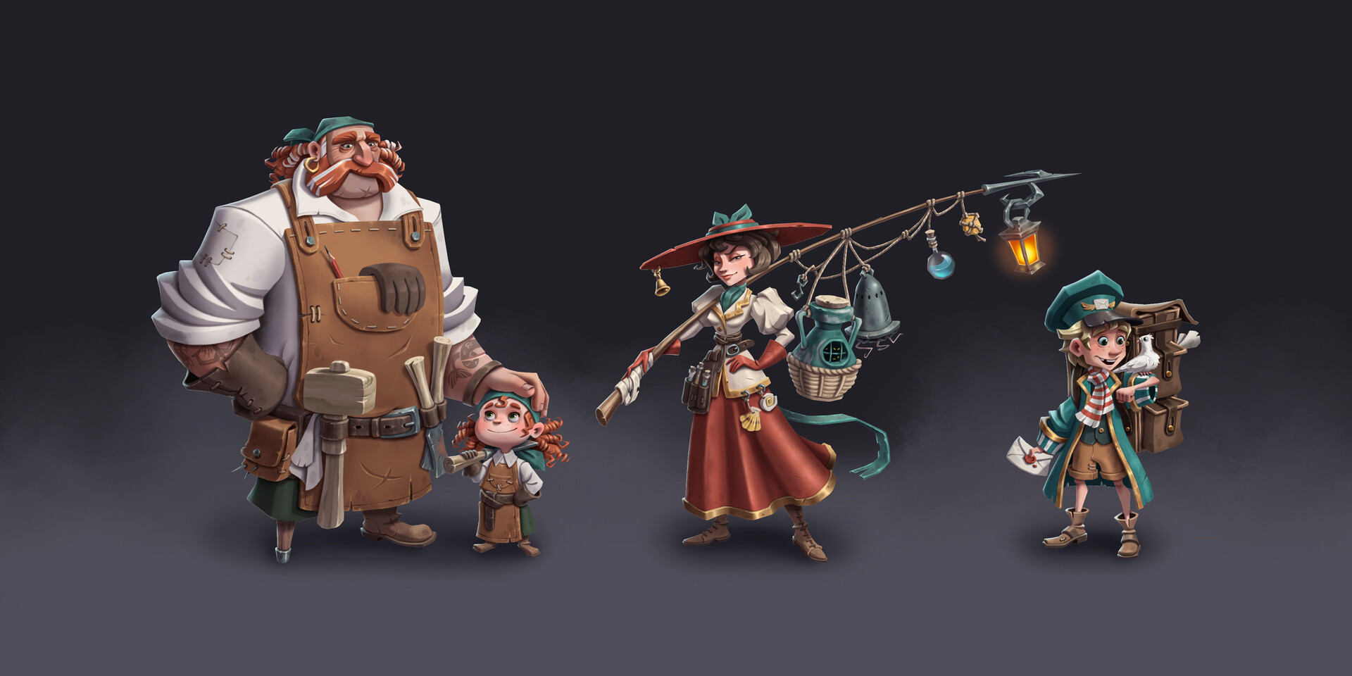 Characters for my course project by Evgeniya Forsyte by ArtStation