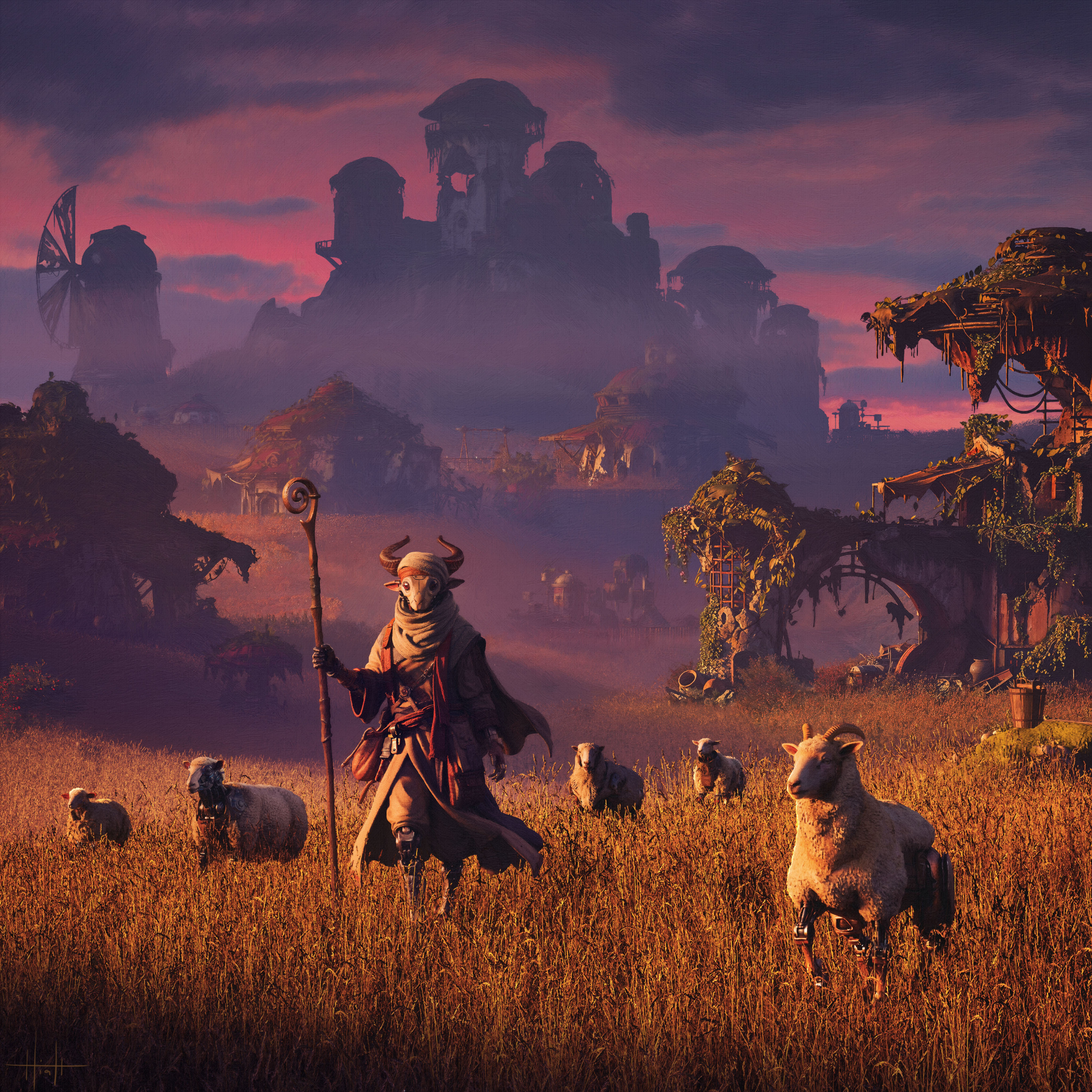 'The Shepherd and the Abandoned Village'
Final Painting 