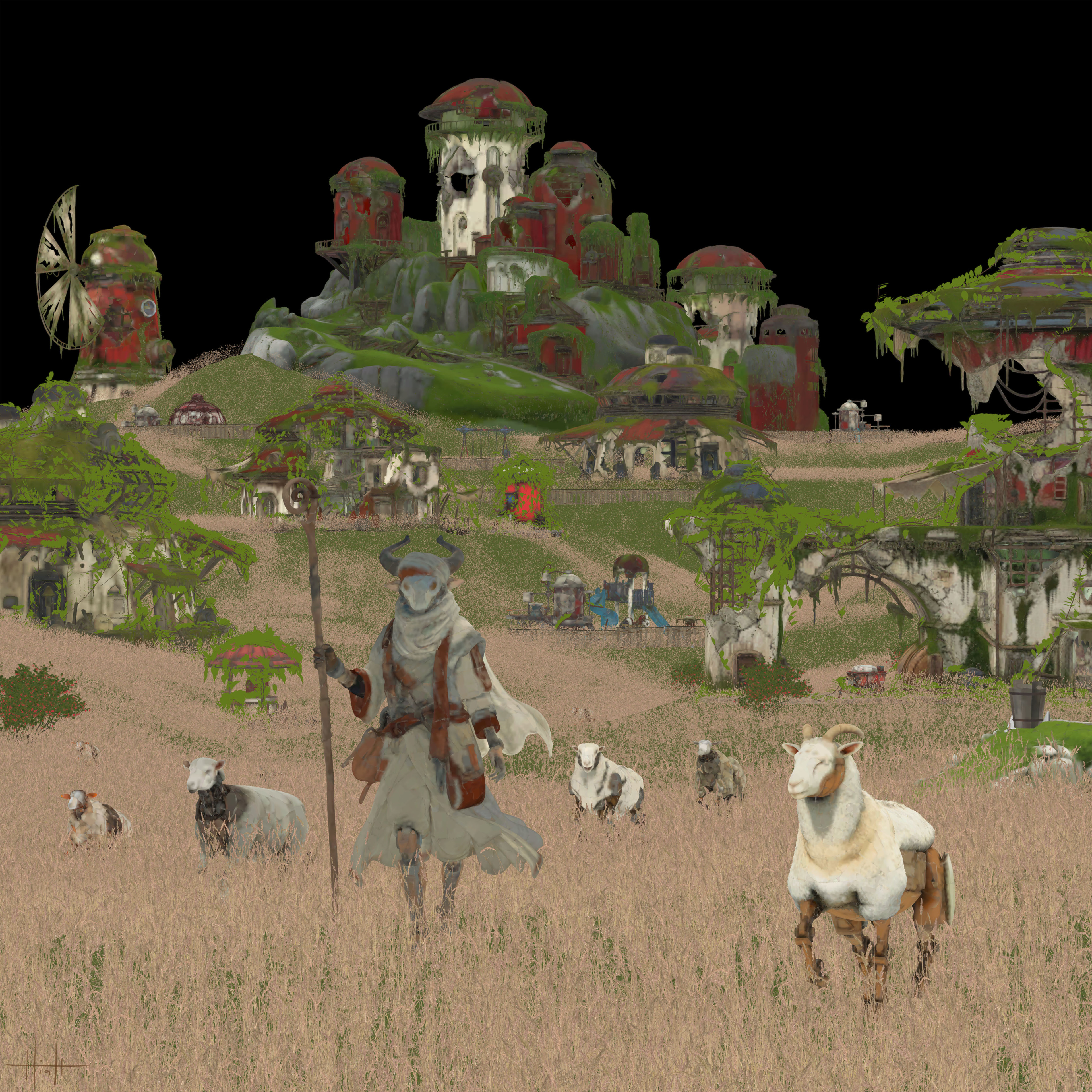 'The Shepherd and the Abandoned Village'
Albedo