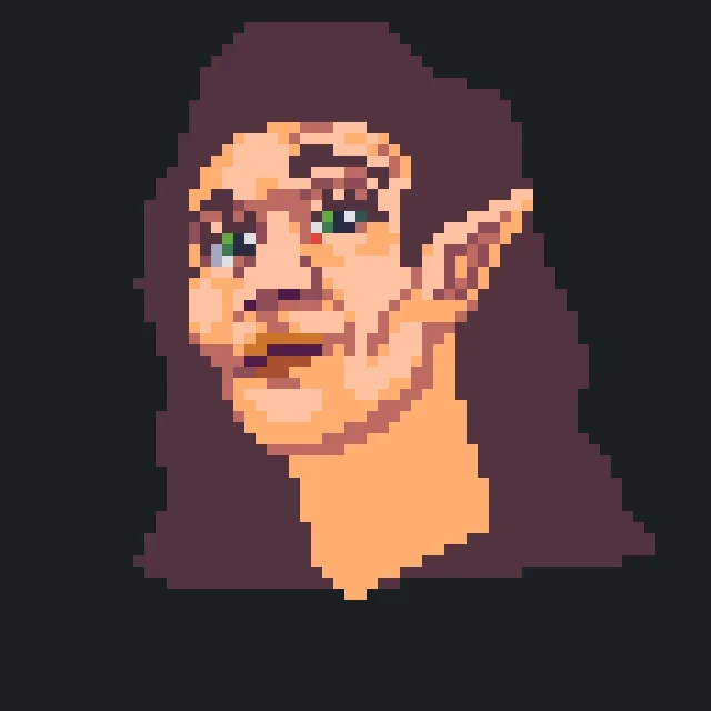 An earlier concept for the elf, I quickly realized I was sacrificing detail and personality at this size. The brief was to showcase a lot of personality in each race, so I had to adapt.