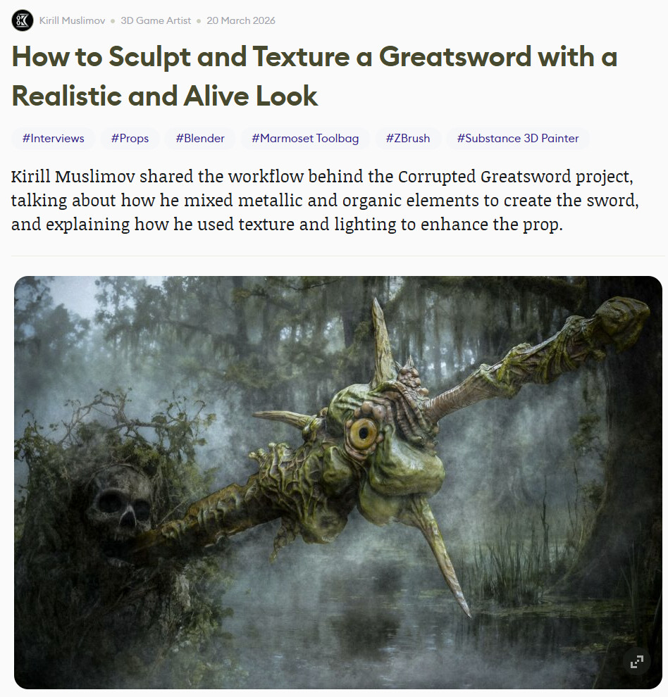 80 LVL How to Sculpt and Texture a Greatsword with a Realistic and Alive Look by Kirmus by Kirmus