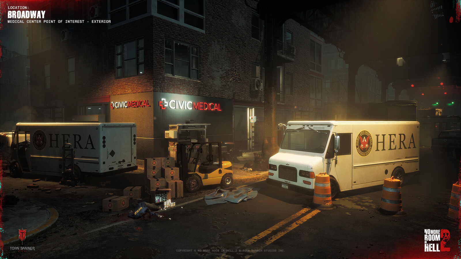 Part of the Broadway district I owned, featuring one of three POIs connected through streets, alleys, and the sewer system.