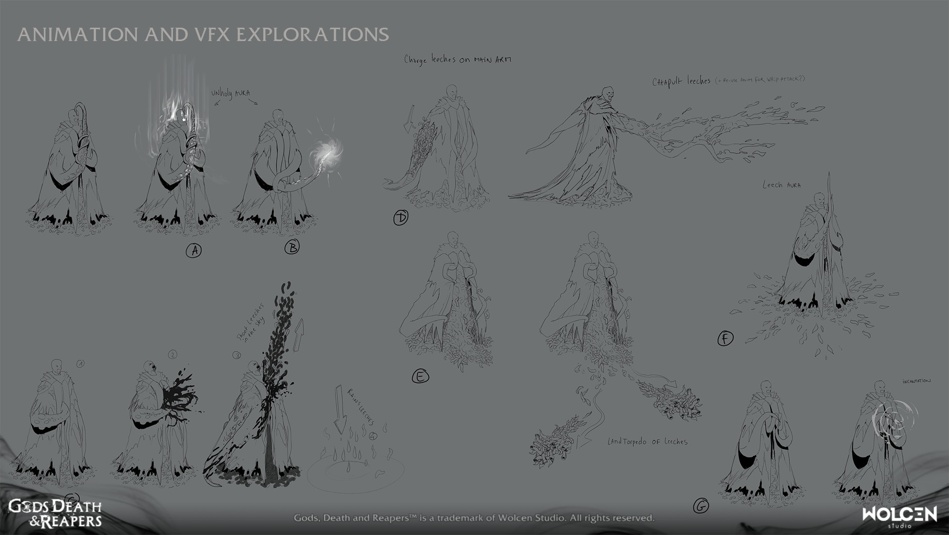 Sea priest animation and VFX explorations.