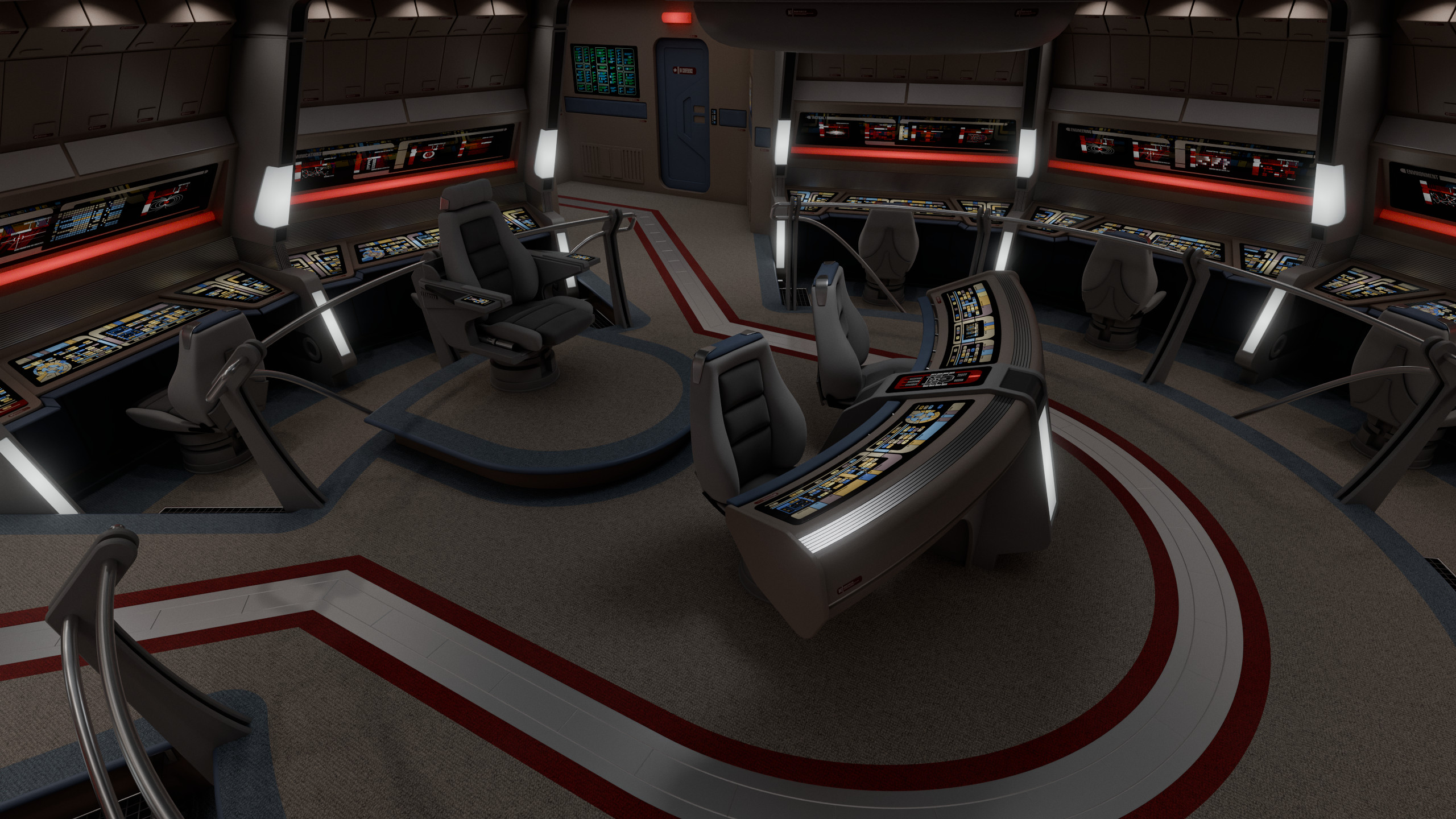 The bridge under red alert