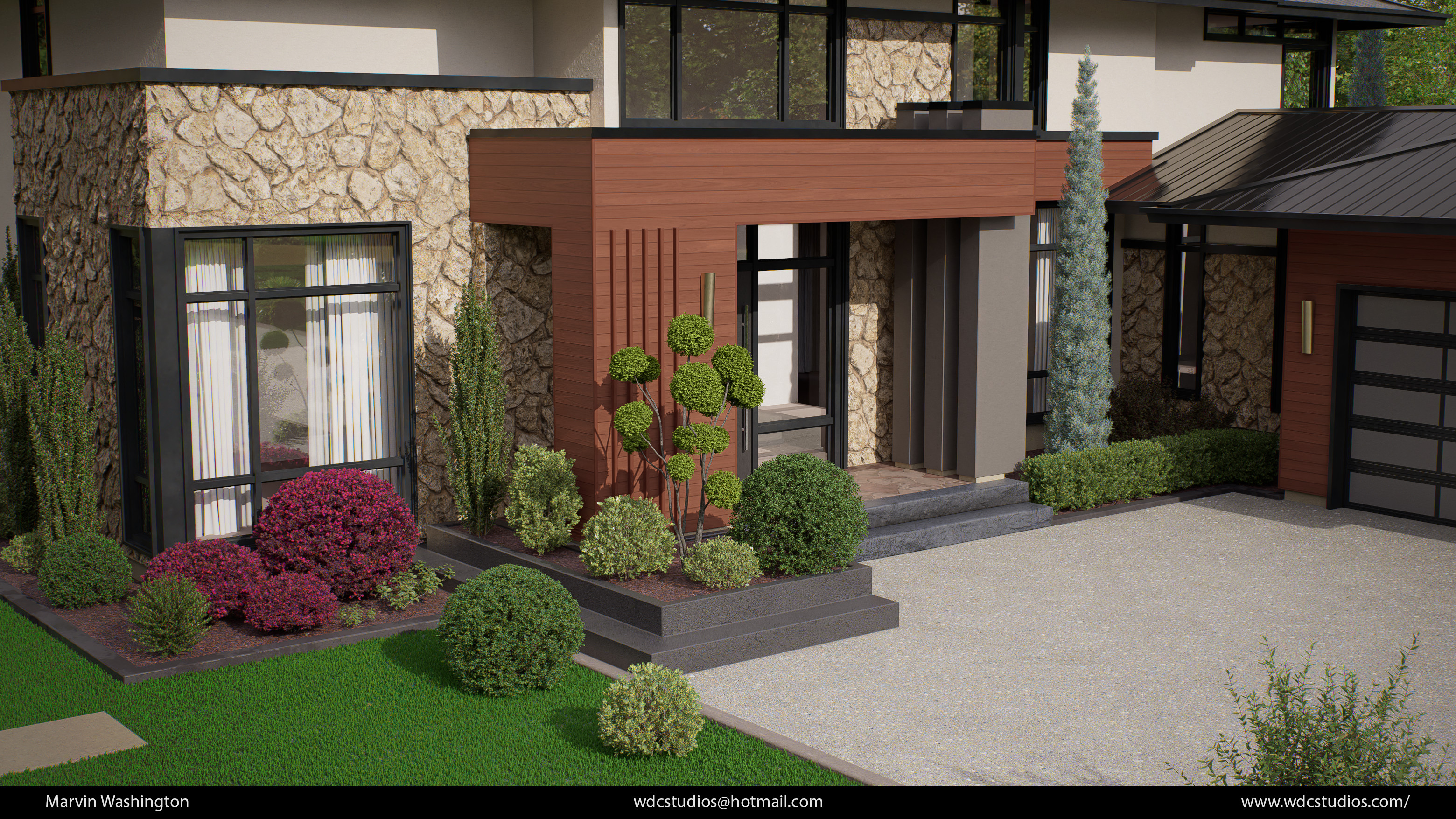 D5 Render of the main entrance.