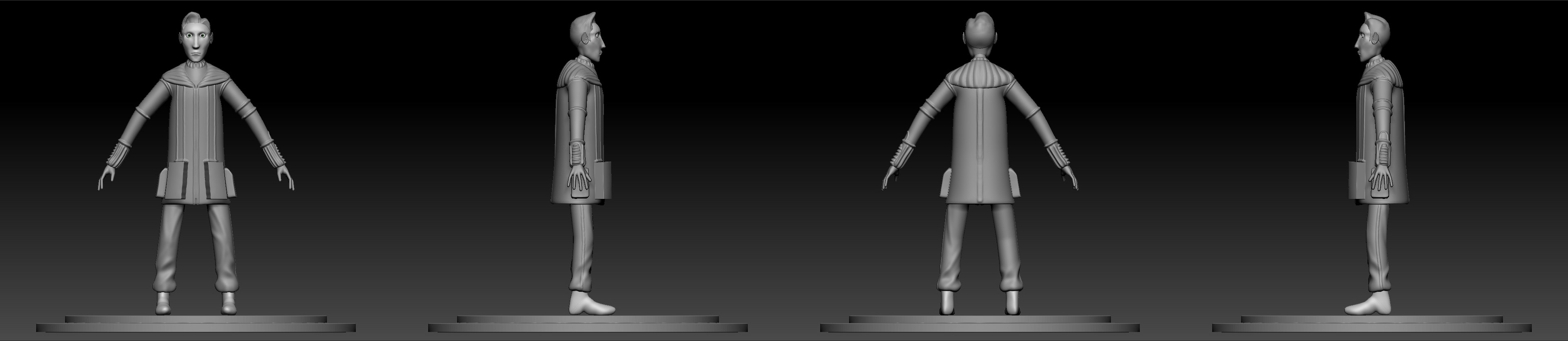 Untextured character sheet