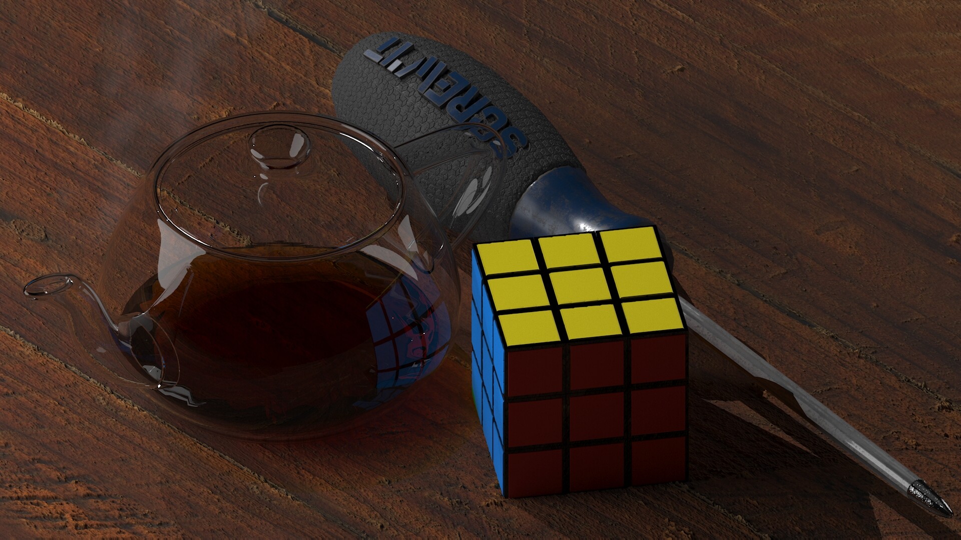 ArtStation - Still Life Study – Glass Teapot and Objects