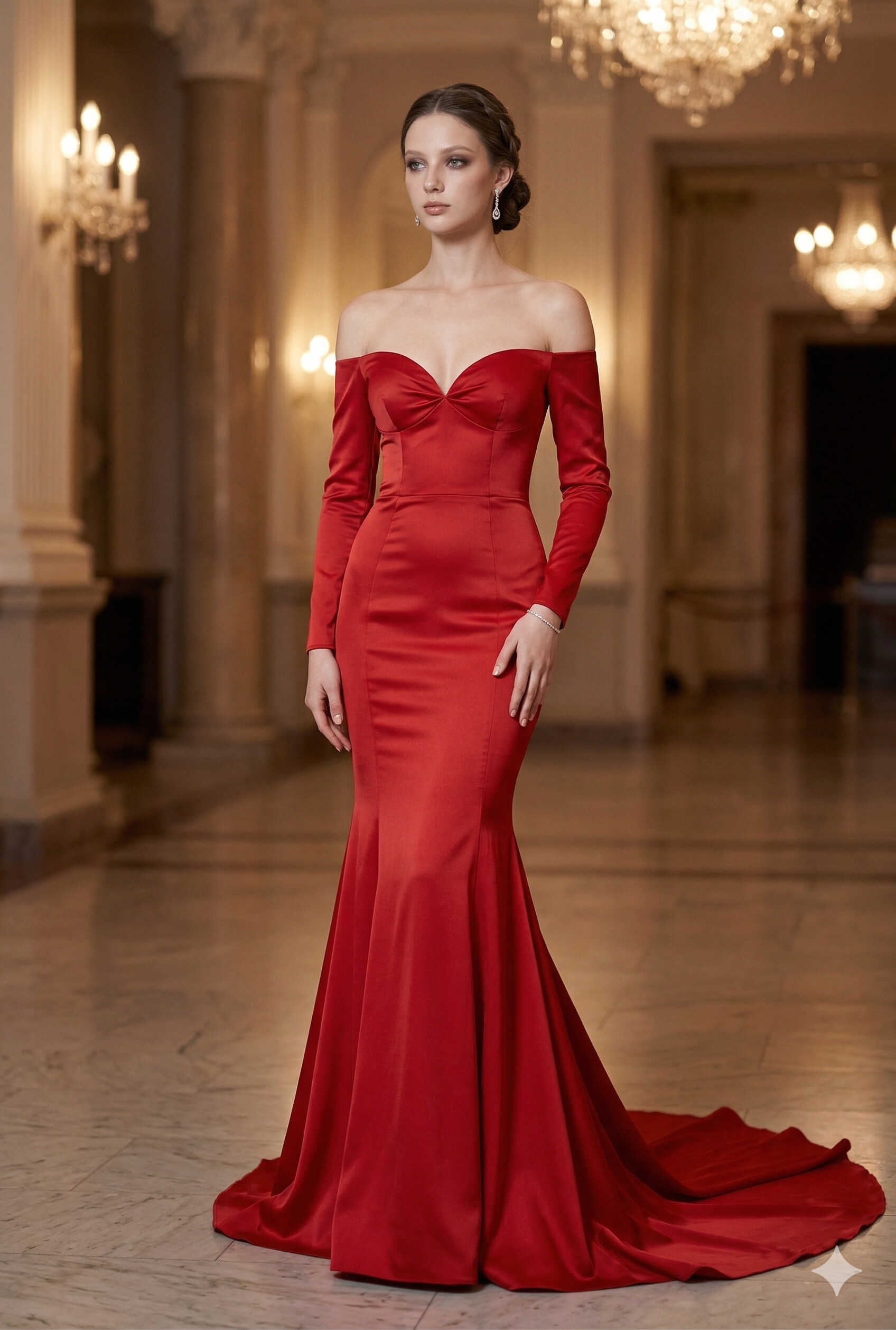 strapless open back dress G285(5), Red slit cut infinity prewedding shoot trail gown Size (All) –  Style Icon www.dressrent.in main image 1