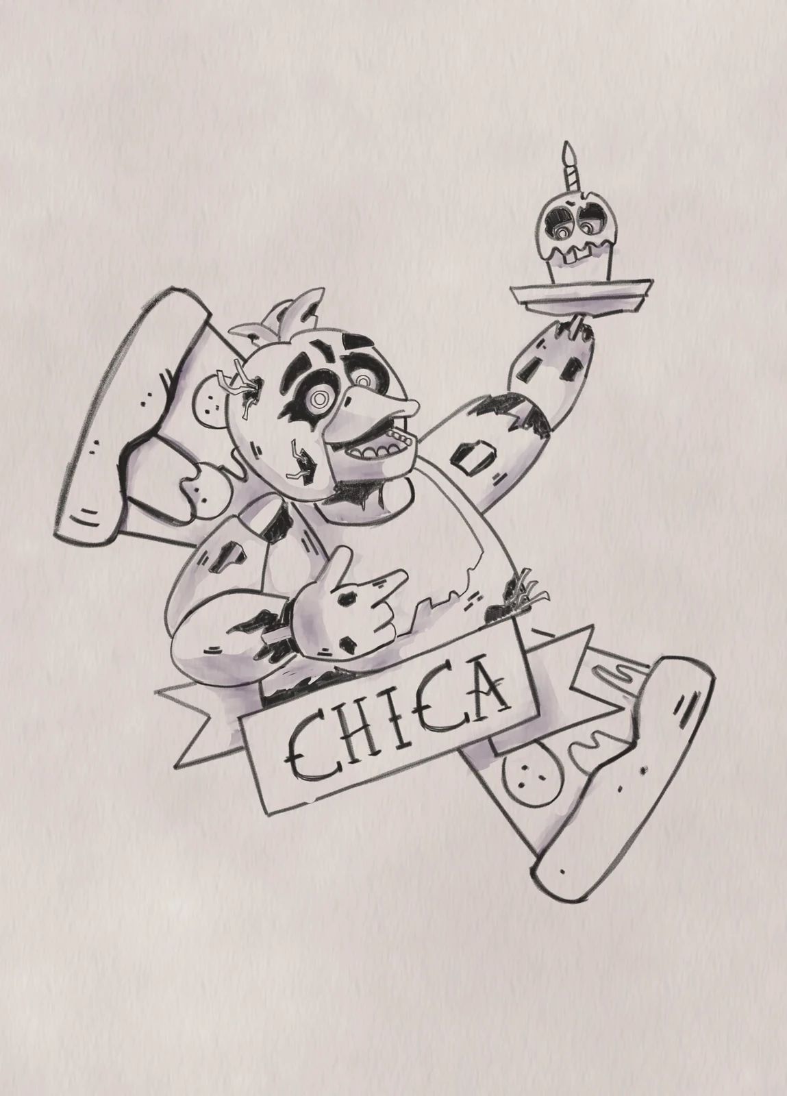 Chica (Fnaf) Trad Tat Design