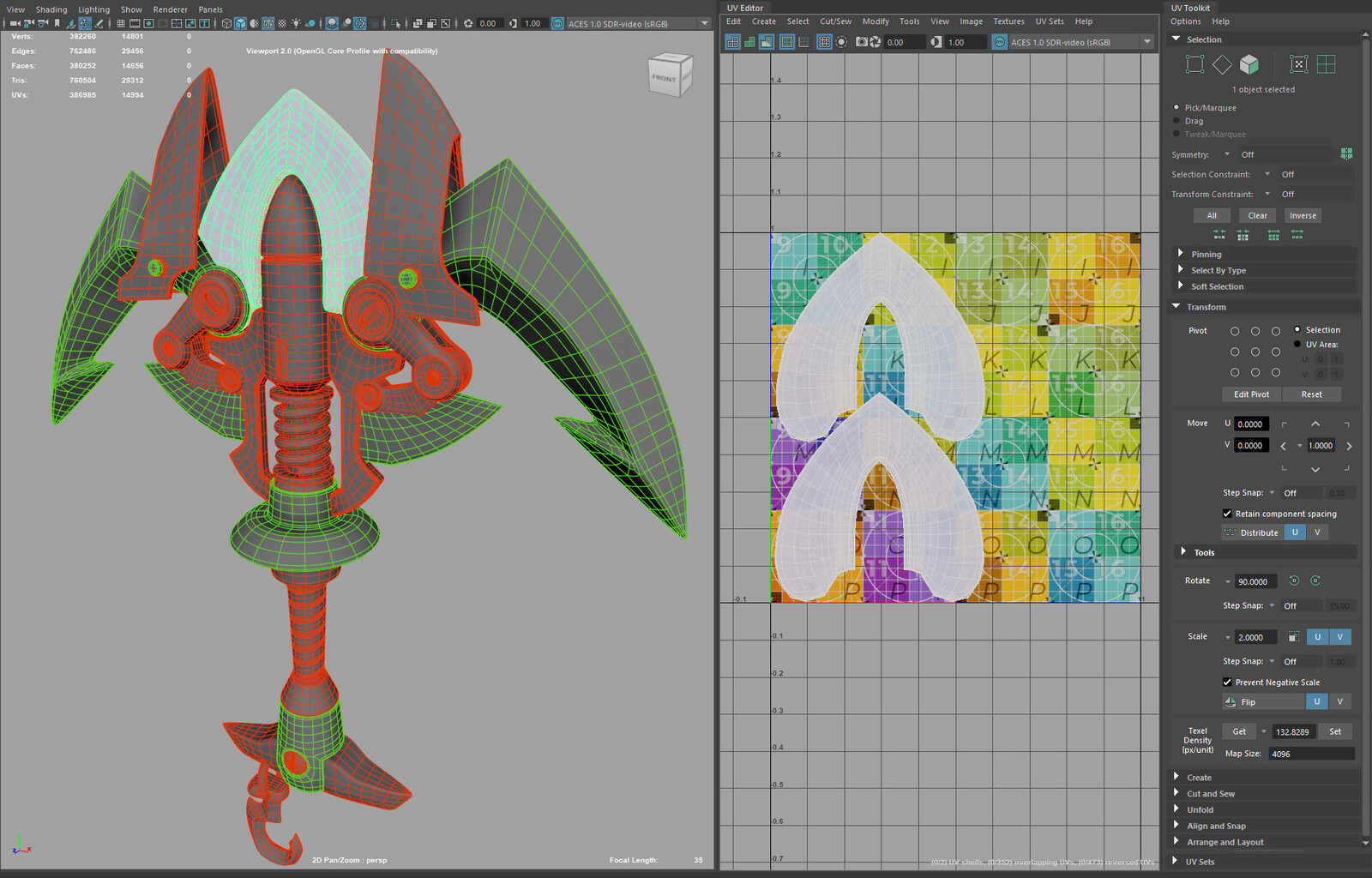 Using custom Wireframe colours to sanity check DONE/NOT DONE in Maya.