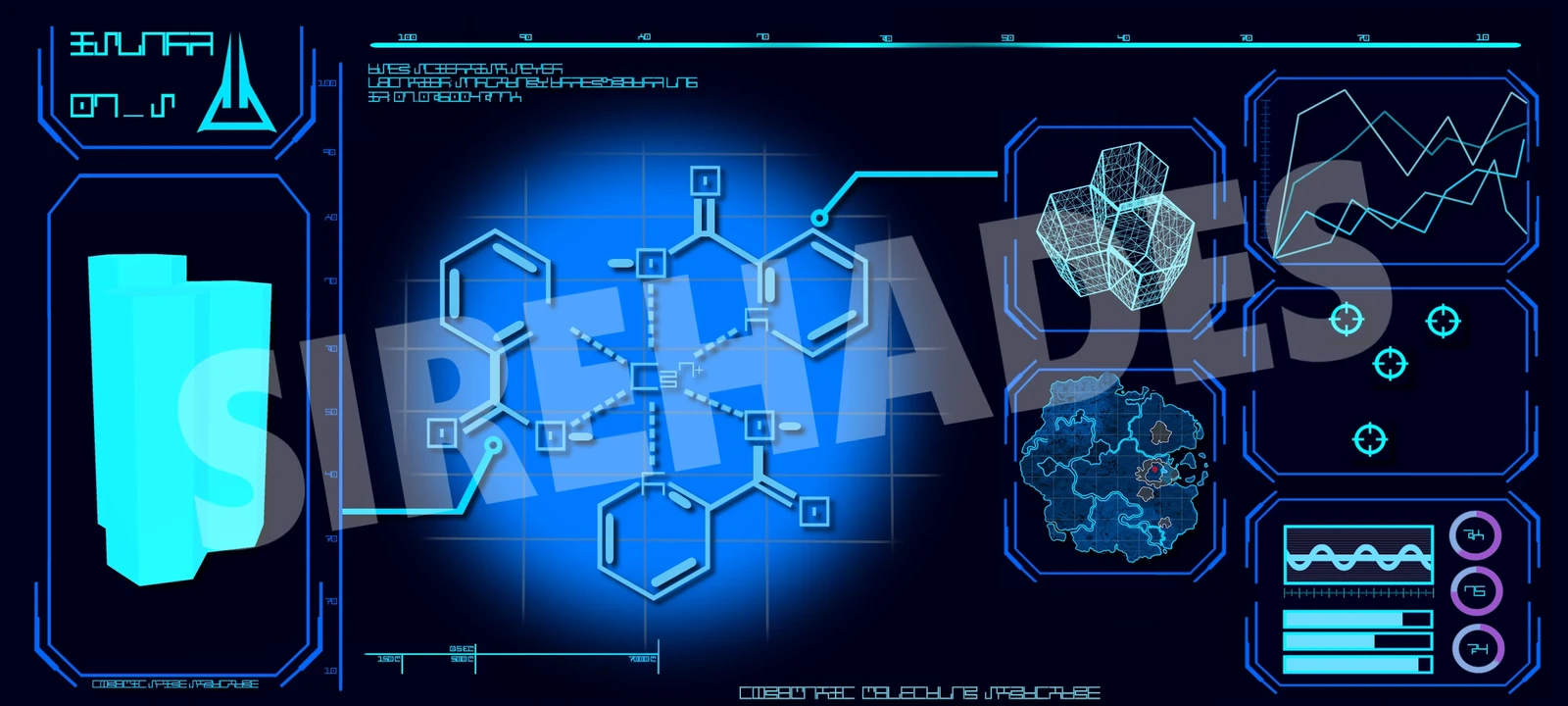 Custom made screen used for the scientists monitor background