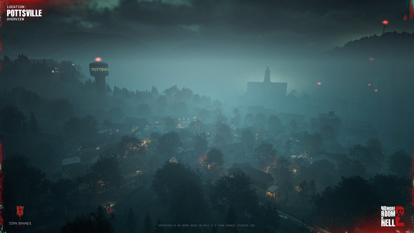 Large portion of the Pottsville map I owned, including residential streets, traversal routes, and surrounding neighbourhood spaces connecting major gameplay areas.