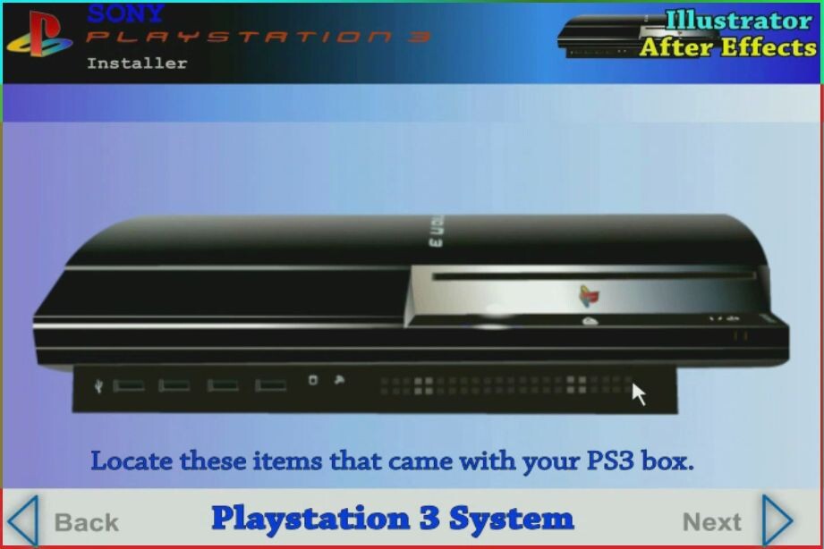 Playstation 3 Installer Video Demo (User Interface) Illustrator and After Effects