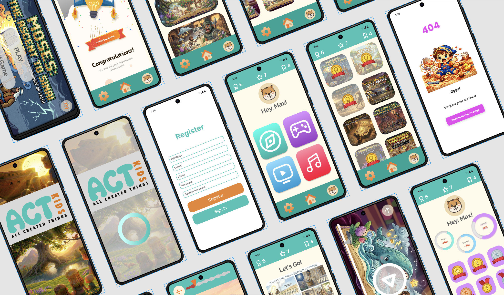 ACT Kids - Mockups