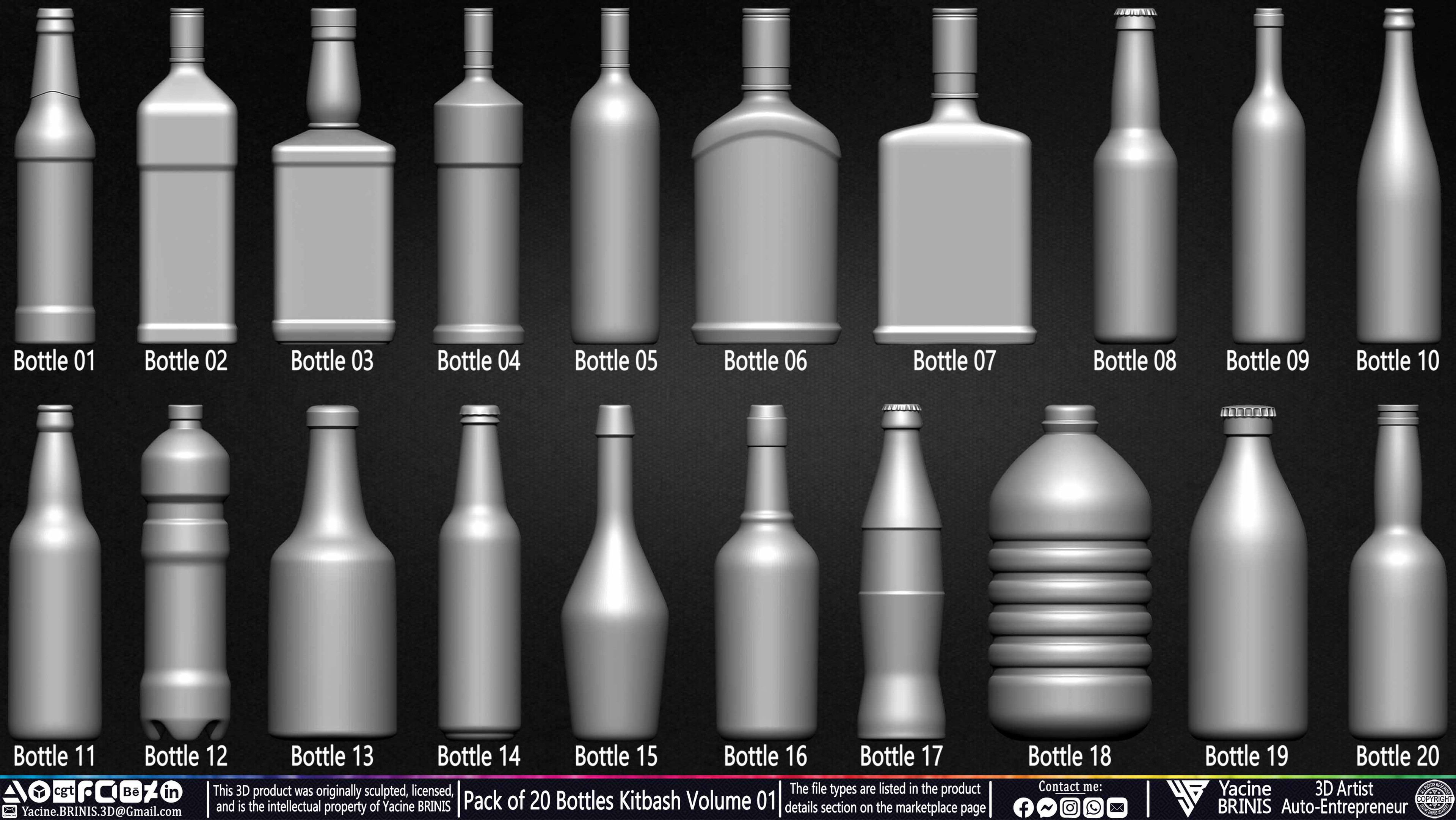 Collections of Bottles Kitbash 03