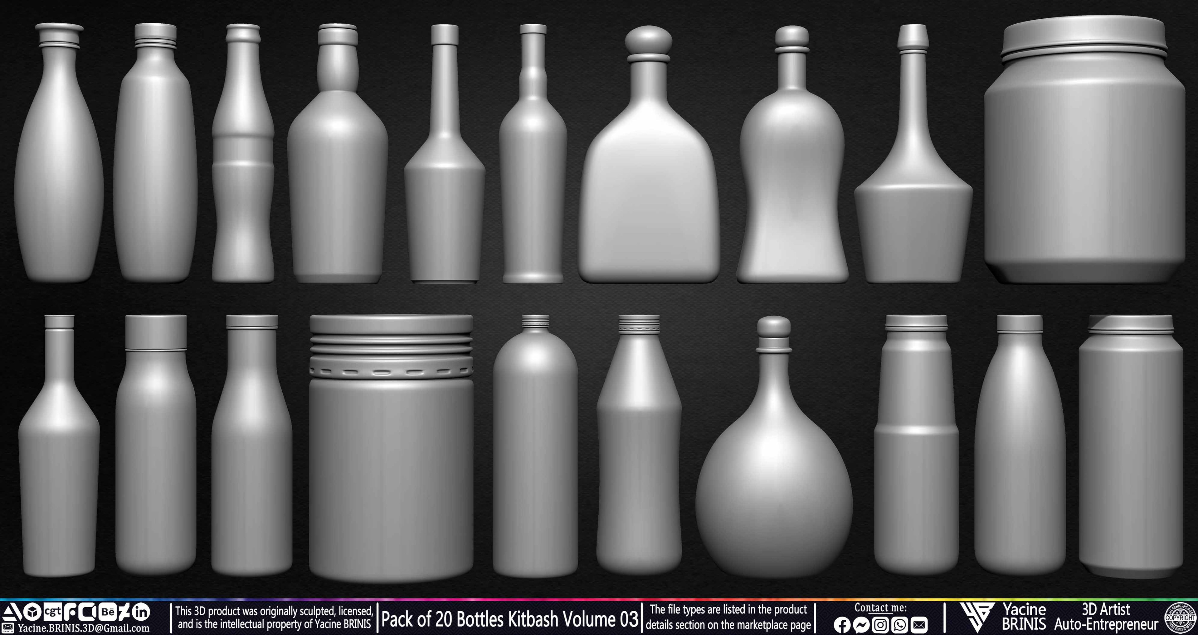 Collections of Bottles Kitbash 15