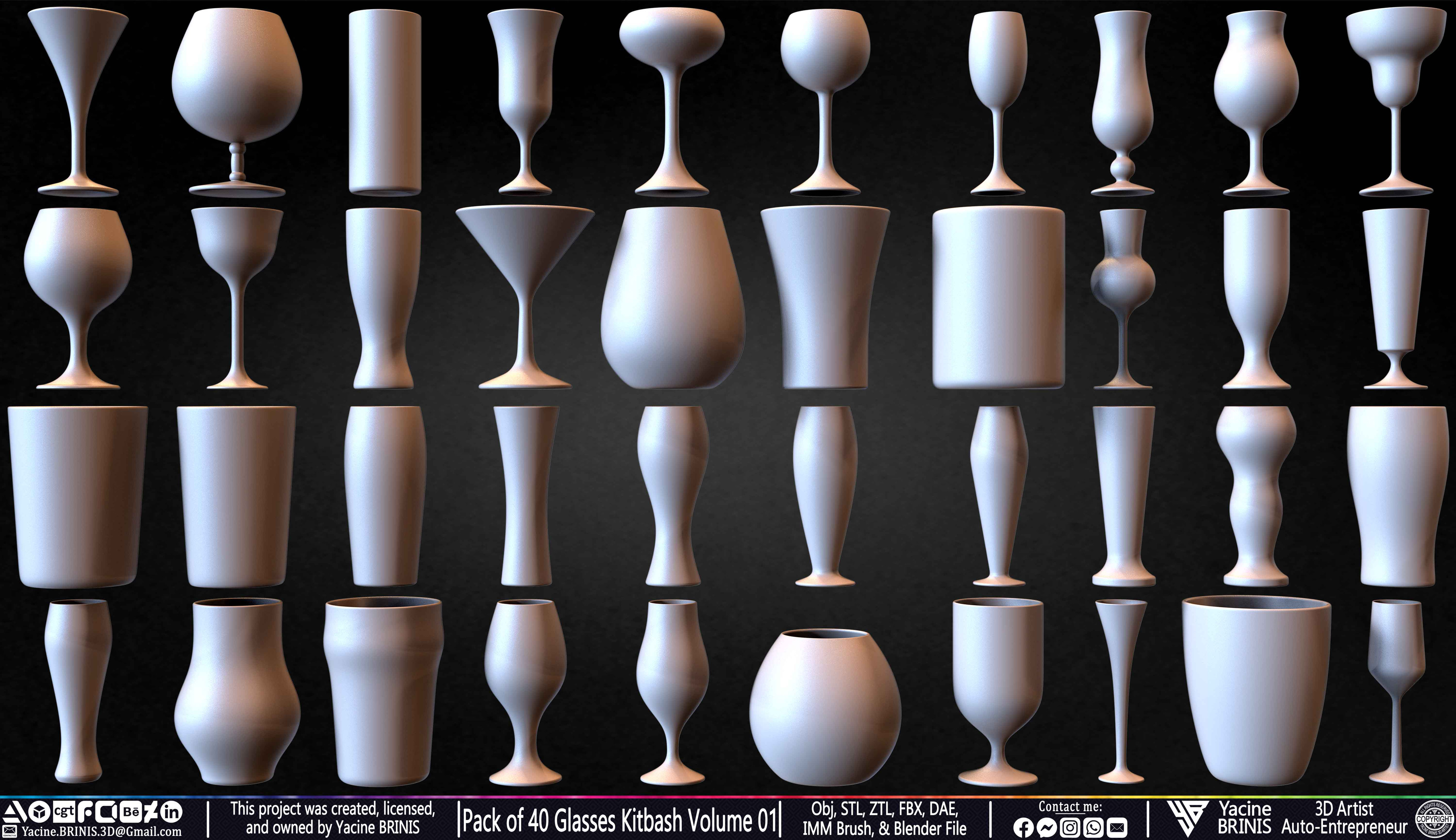 Pack of 40 Glasses Volume 01 Set 05