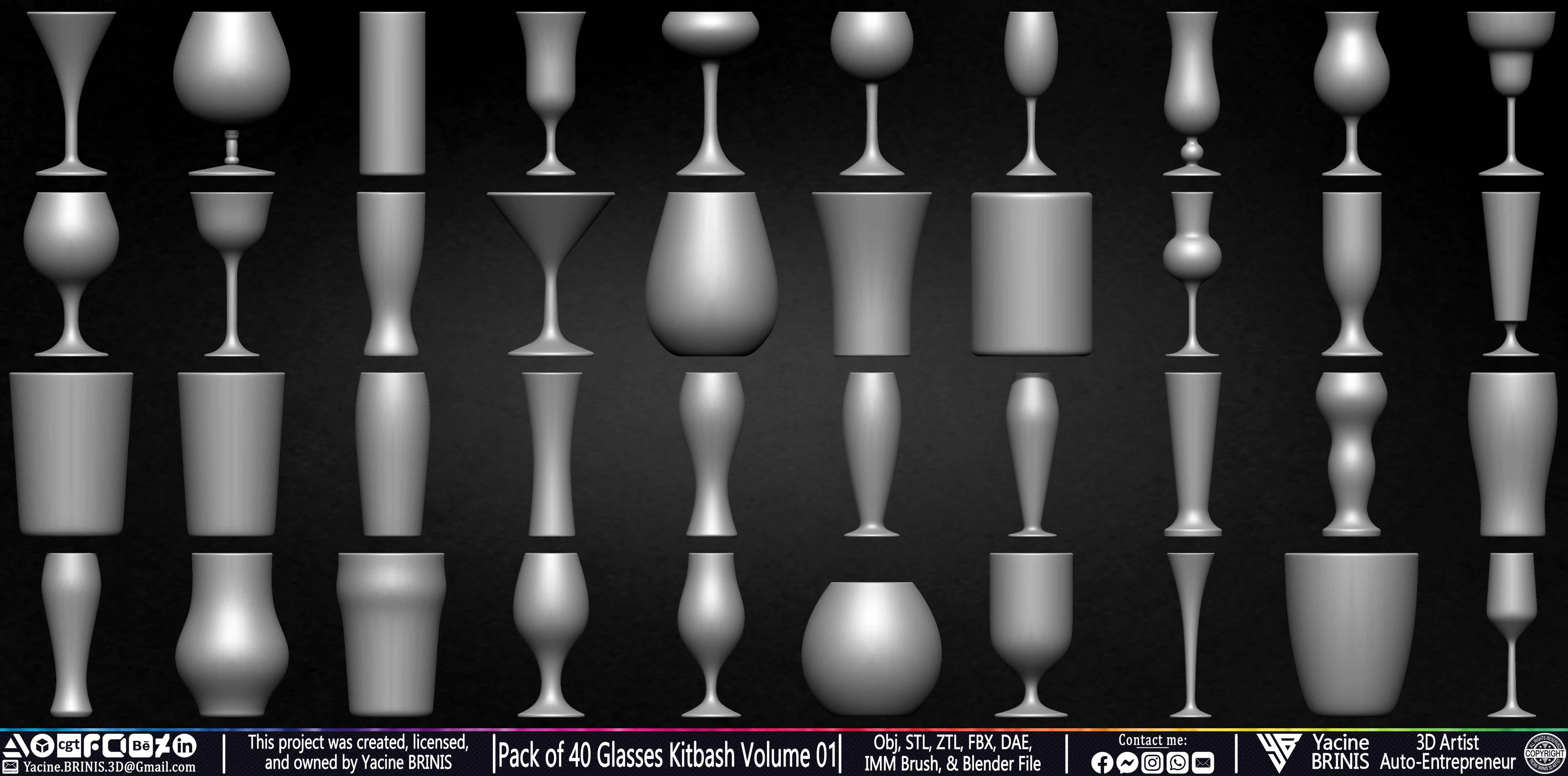 Pack of 40 Glasses Volume 01 Set 09