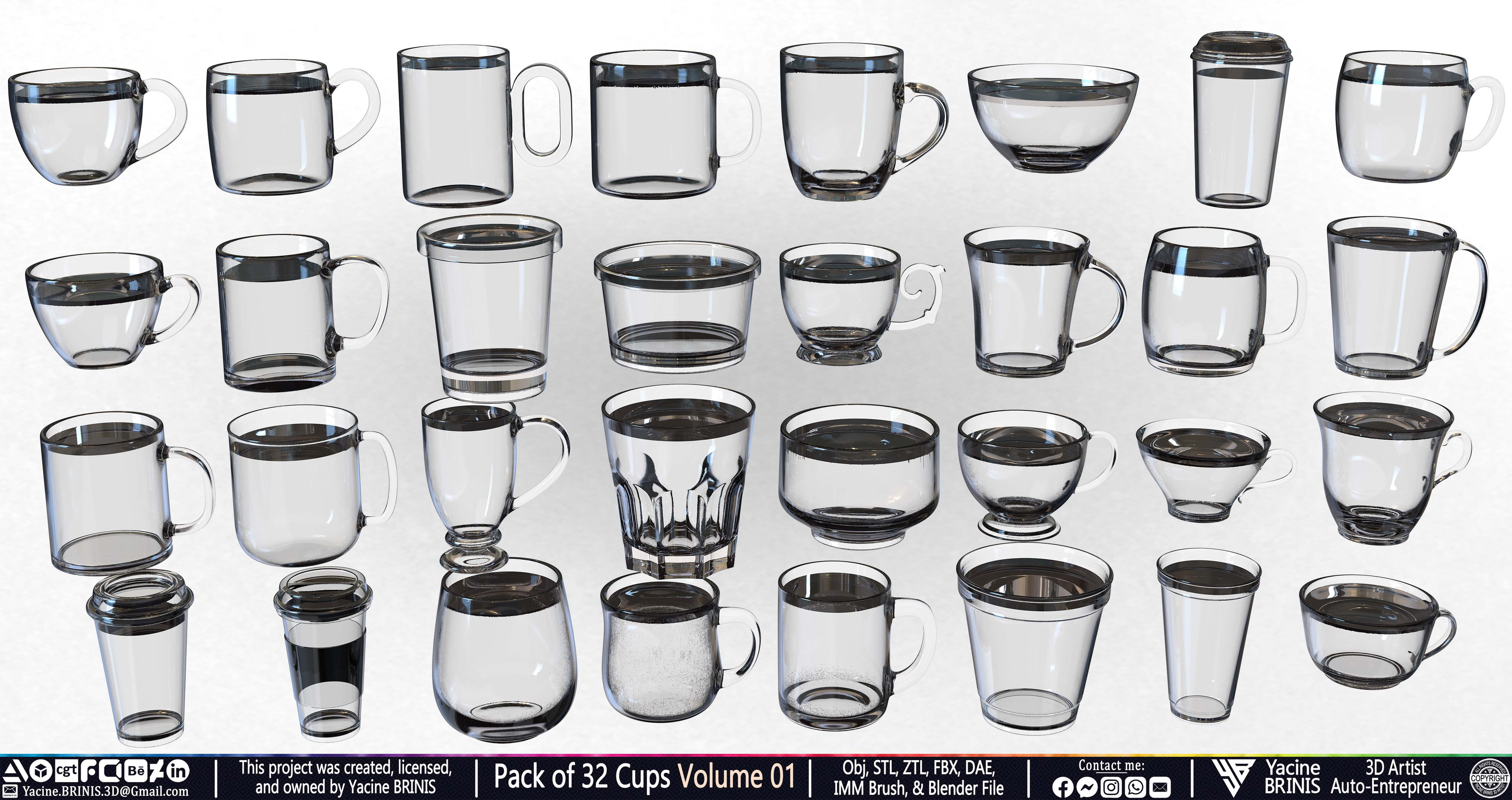 Pack of 32 Cups (Kit &amp; IMM Brush) Volume 01 set 010