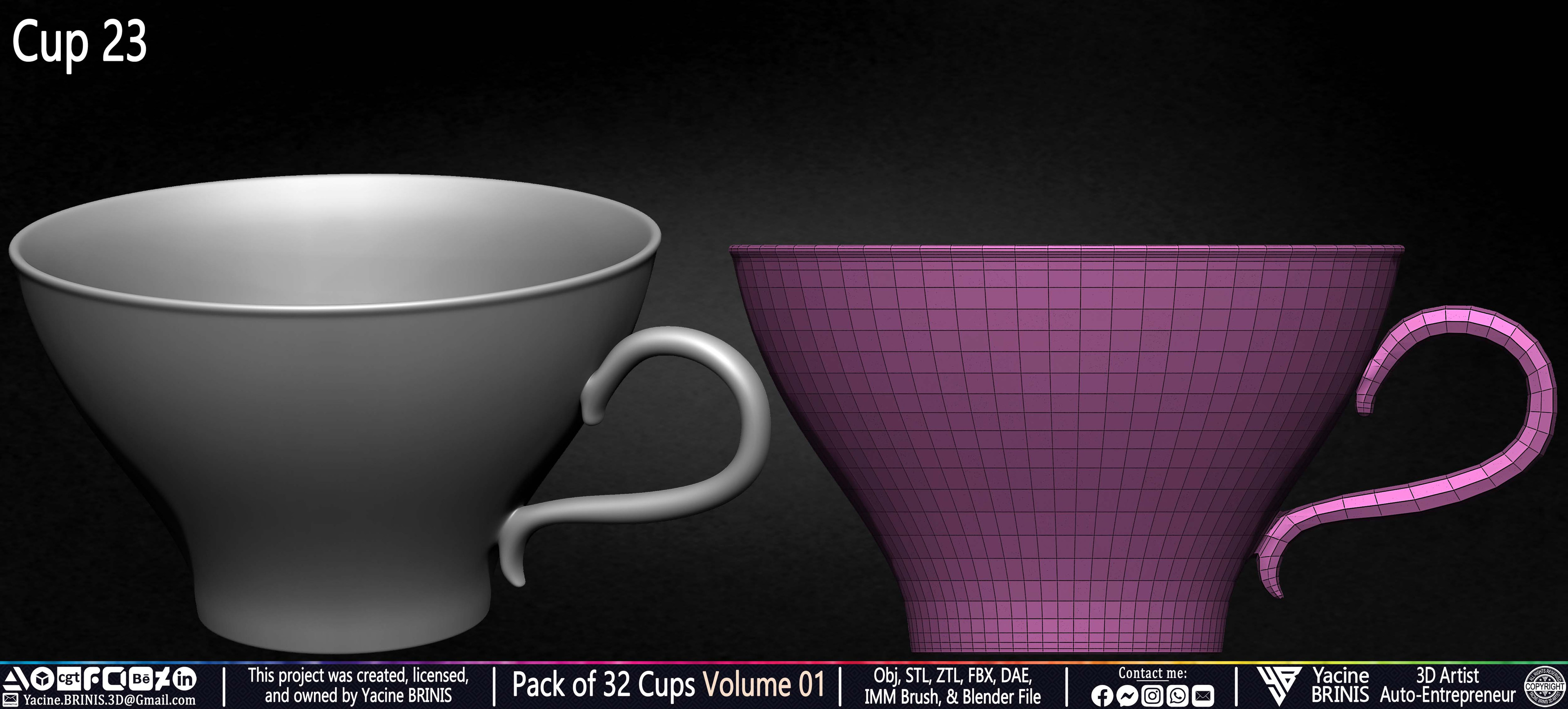 Pack of 32 Cups (Kit &amp; IMM Brush) Volume 01 set 012