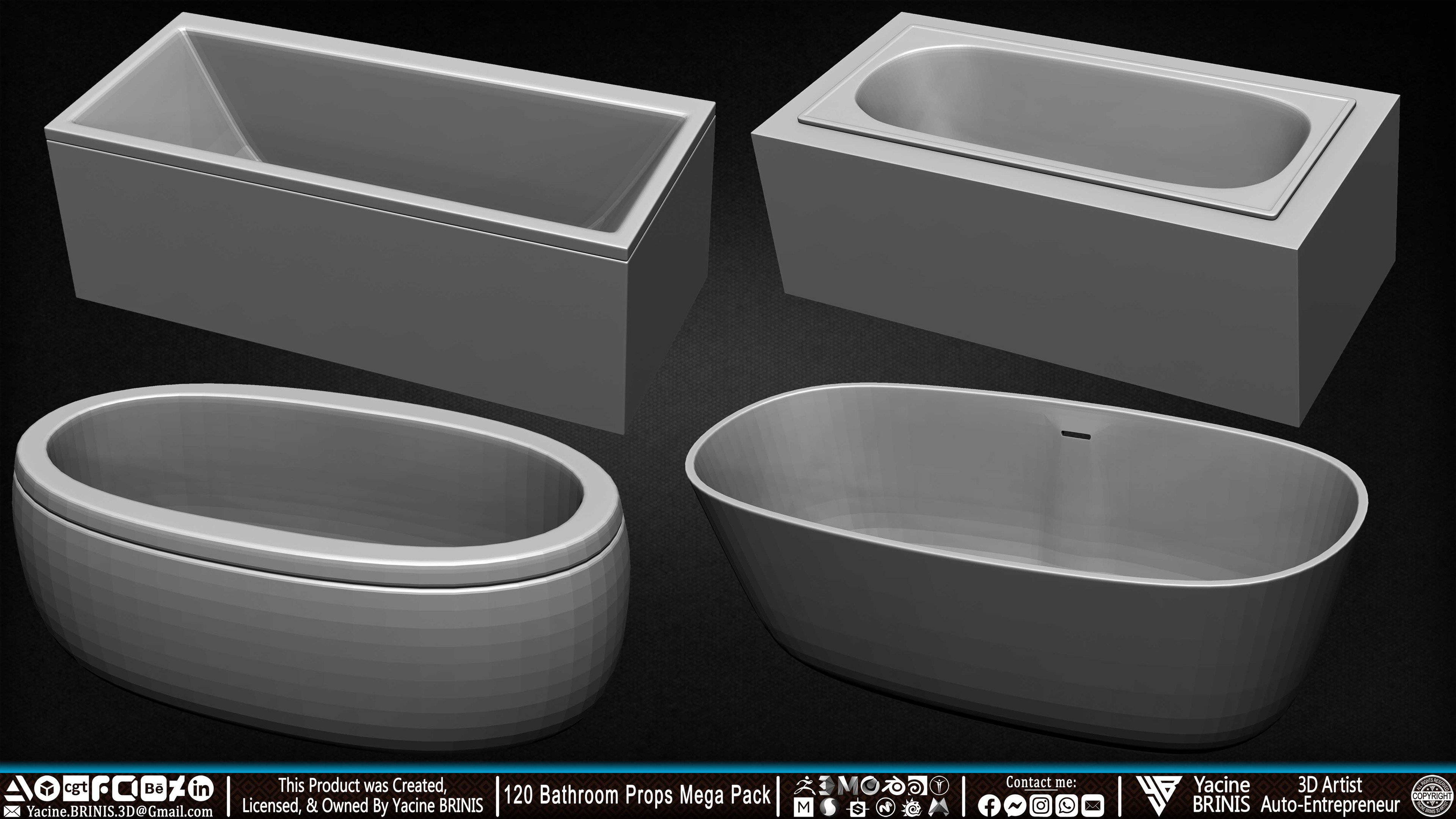 120 Bathroom Props Mega Pack Volume 01 Set 22