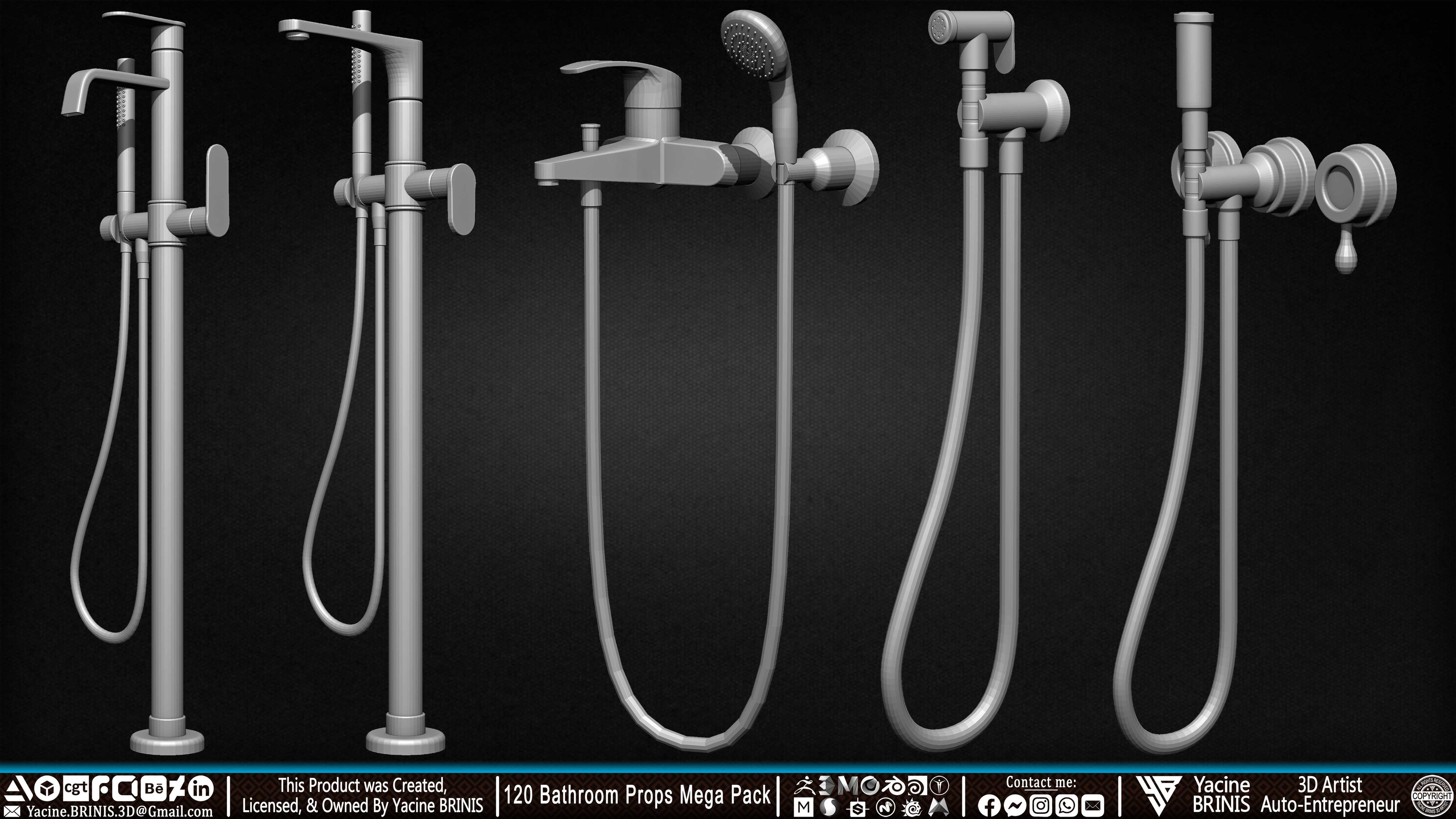 120 Bathroom Props Mega Pack Volume 01 Set 23