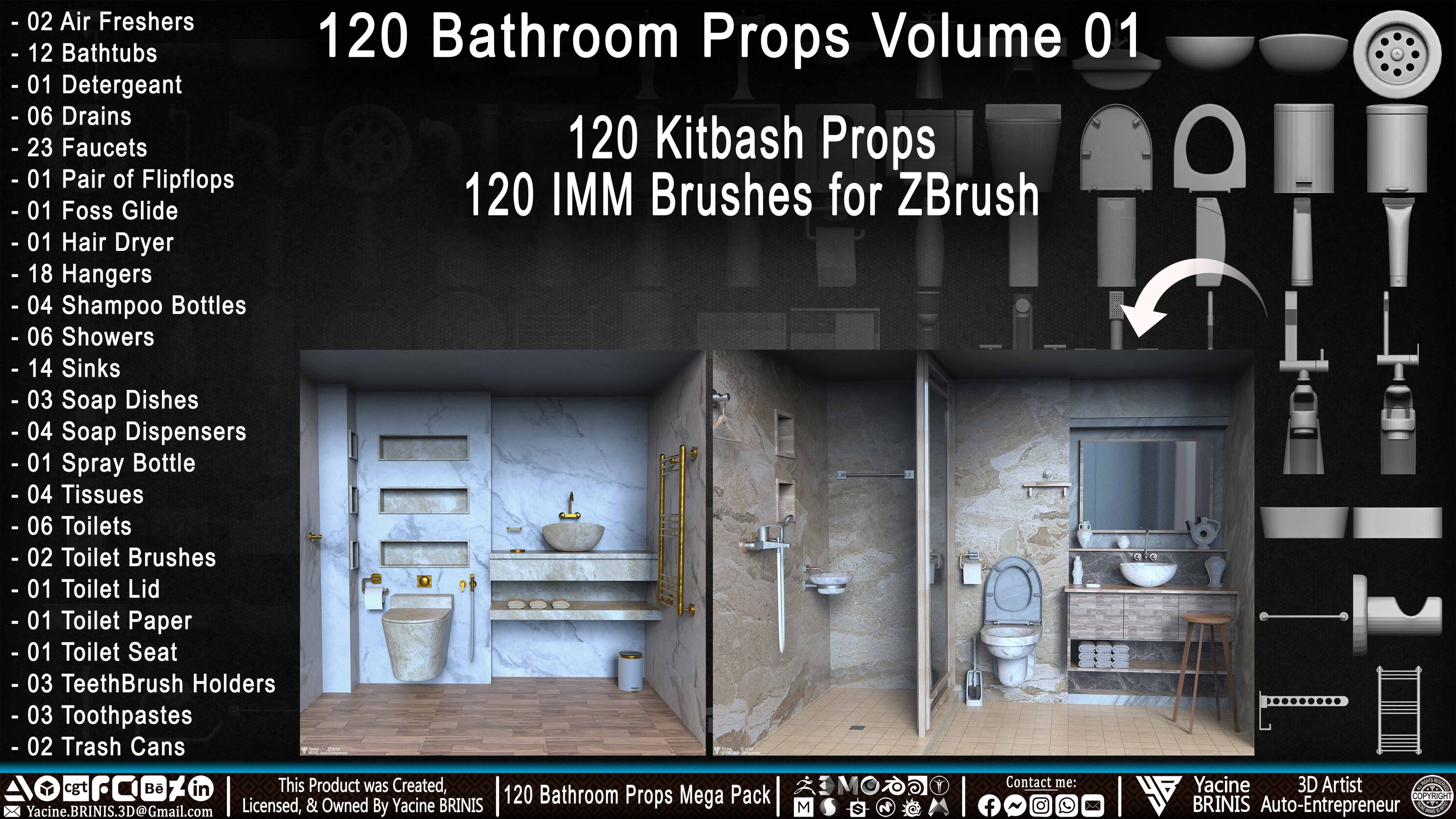 120 Bathroom Props Mega Pack Volume 01 Set 33