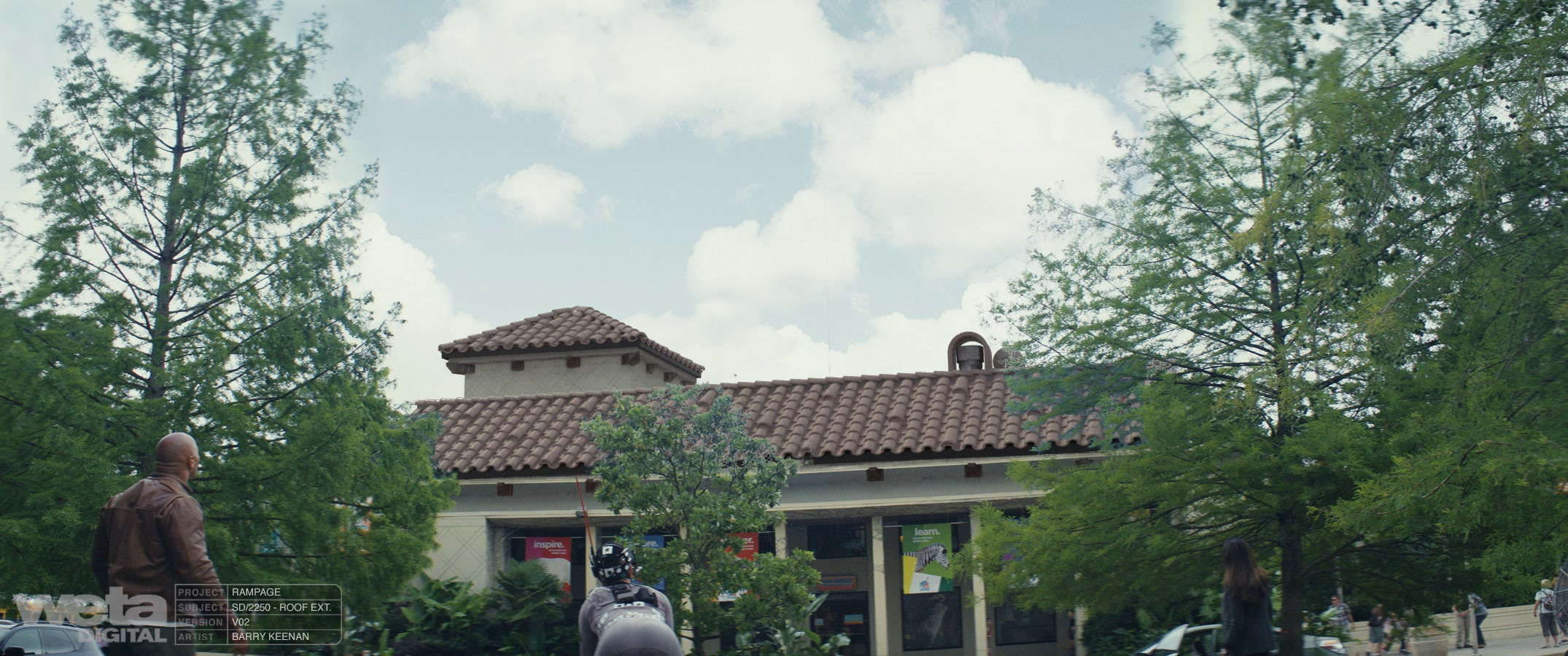 CG roof, modelled in Maya. Comped into place in Photoshop with basic grading and level matching
