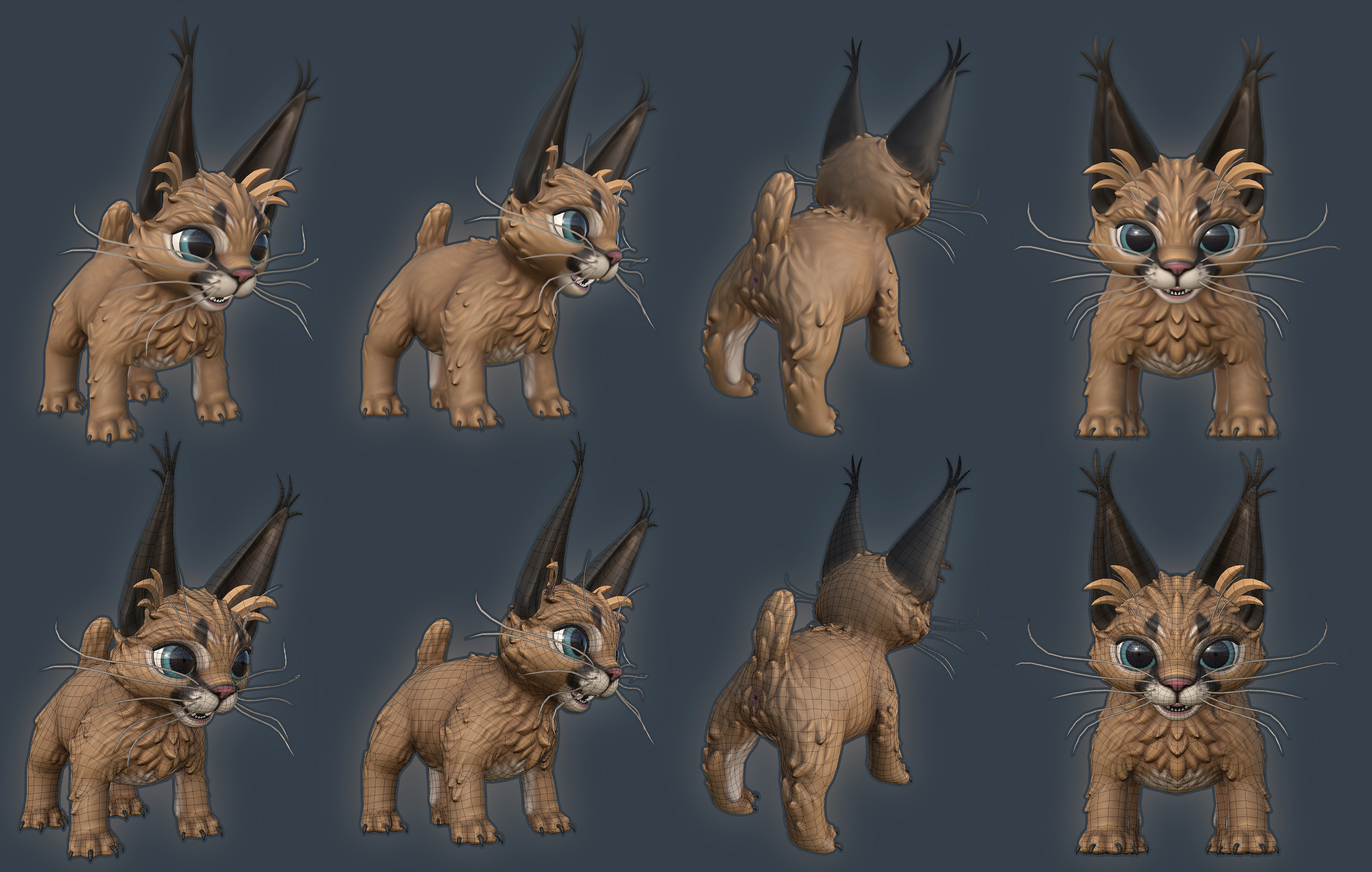Caracal kitten (Muffles) character model model
