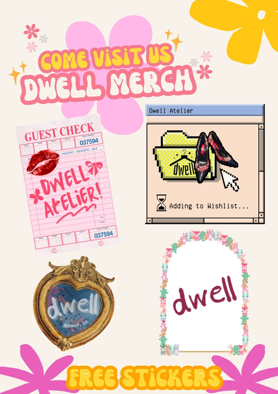 Dwell: Stickers &amp; Tote Bag Designs