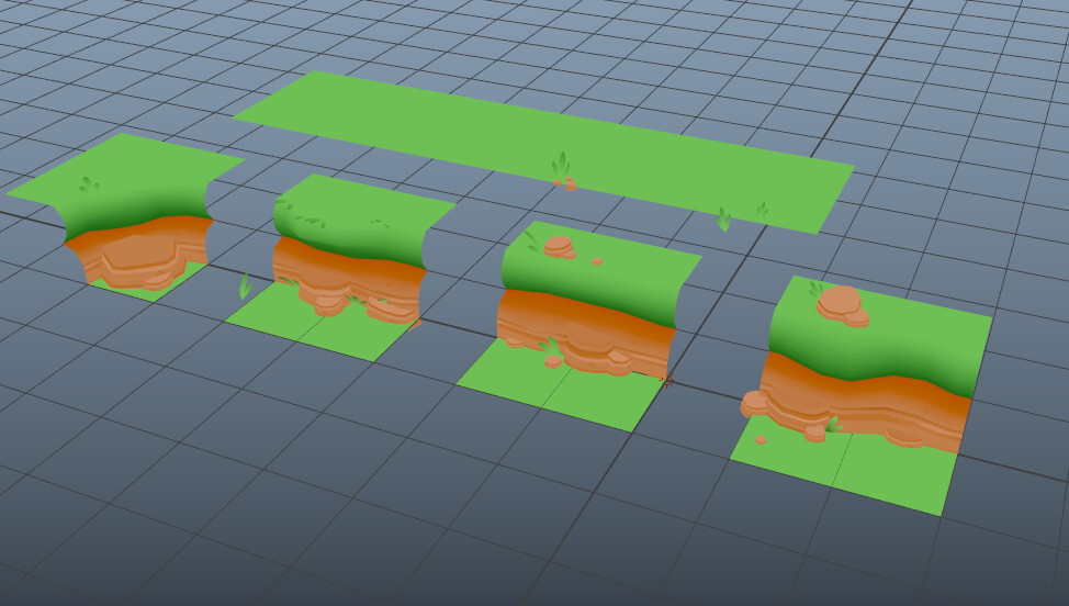 Kit bash land tiles for procedural land generation.