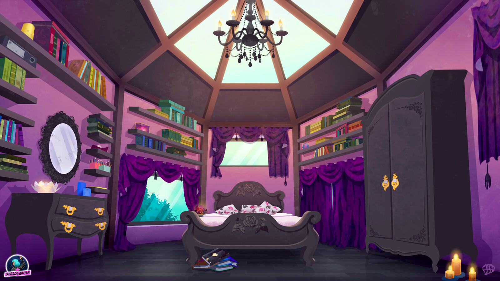 This is Adi's bedroom, the gothic girl.