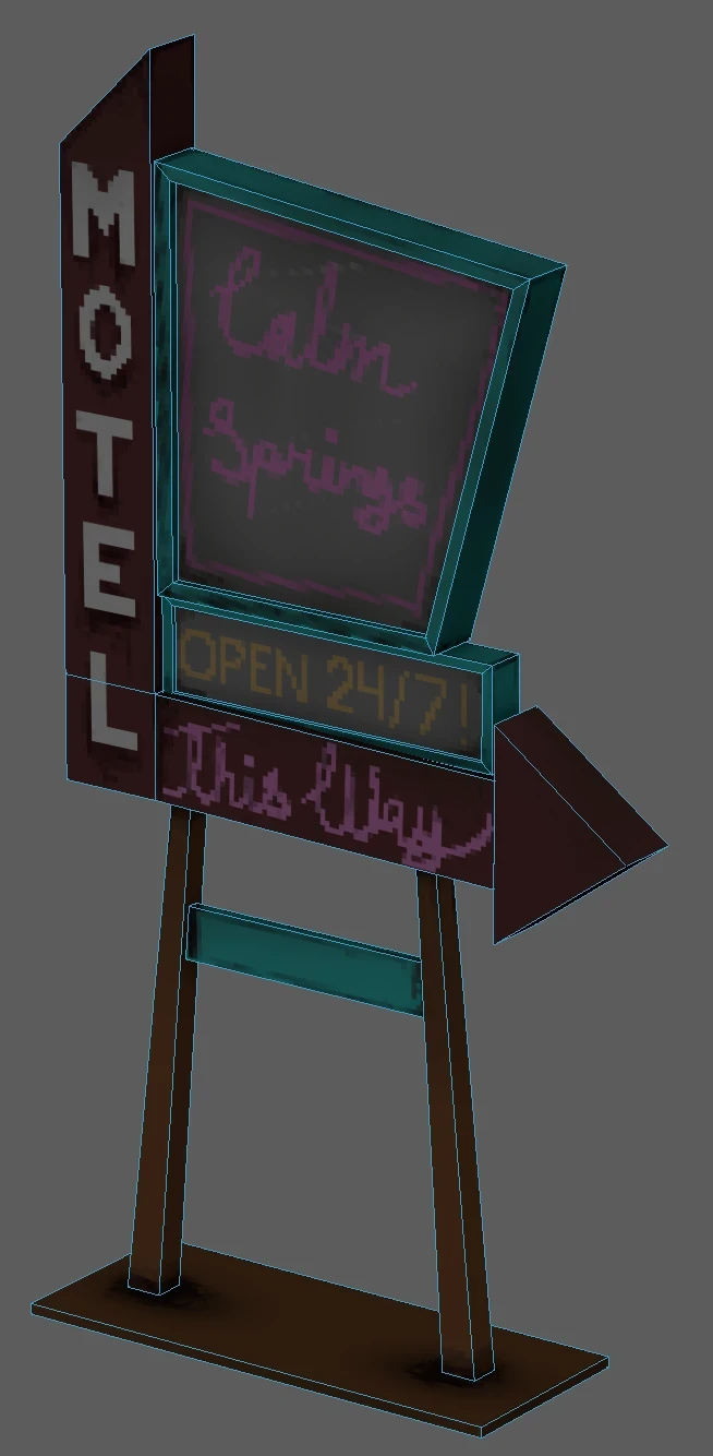 Un-exploded motel sign