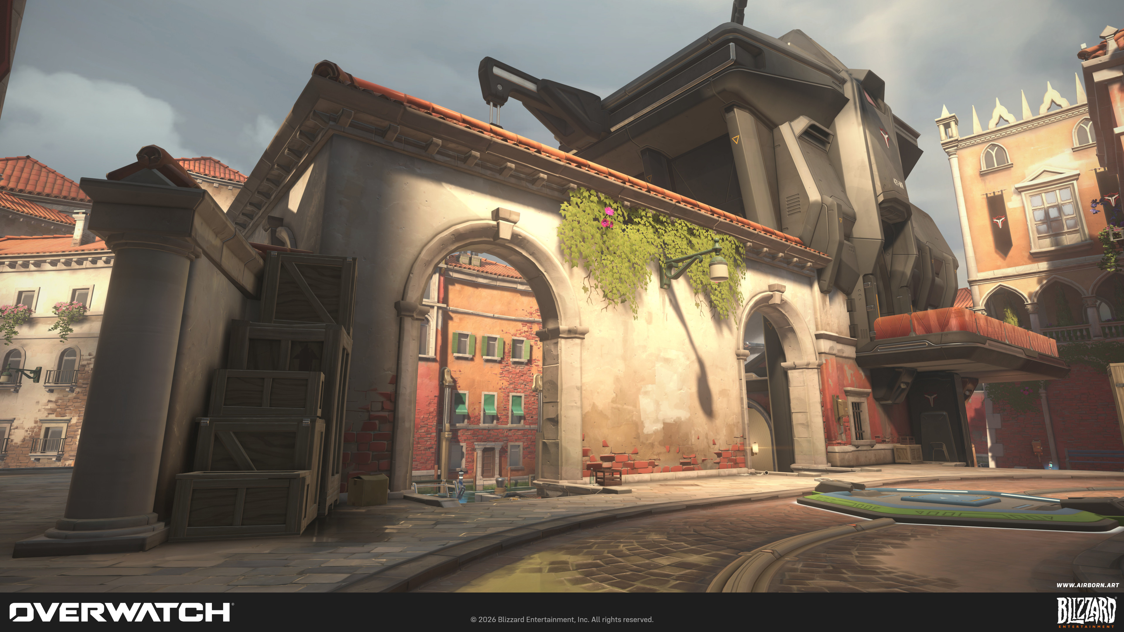 I was tasked to create this wall piece for the docks area of the map, as well as the surrounding set dressing.