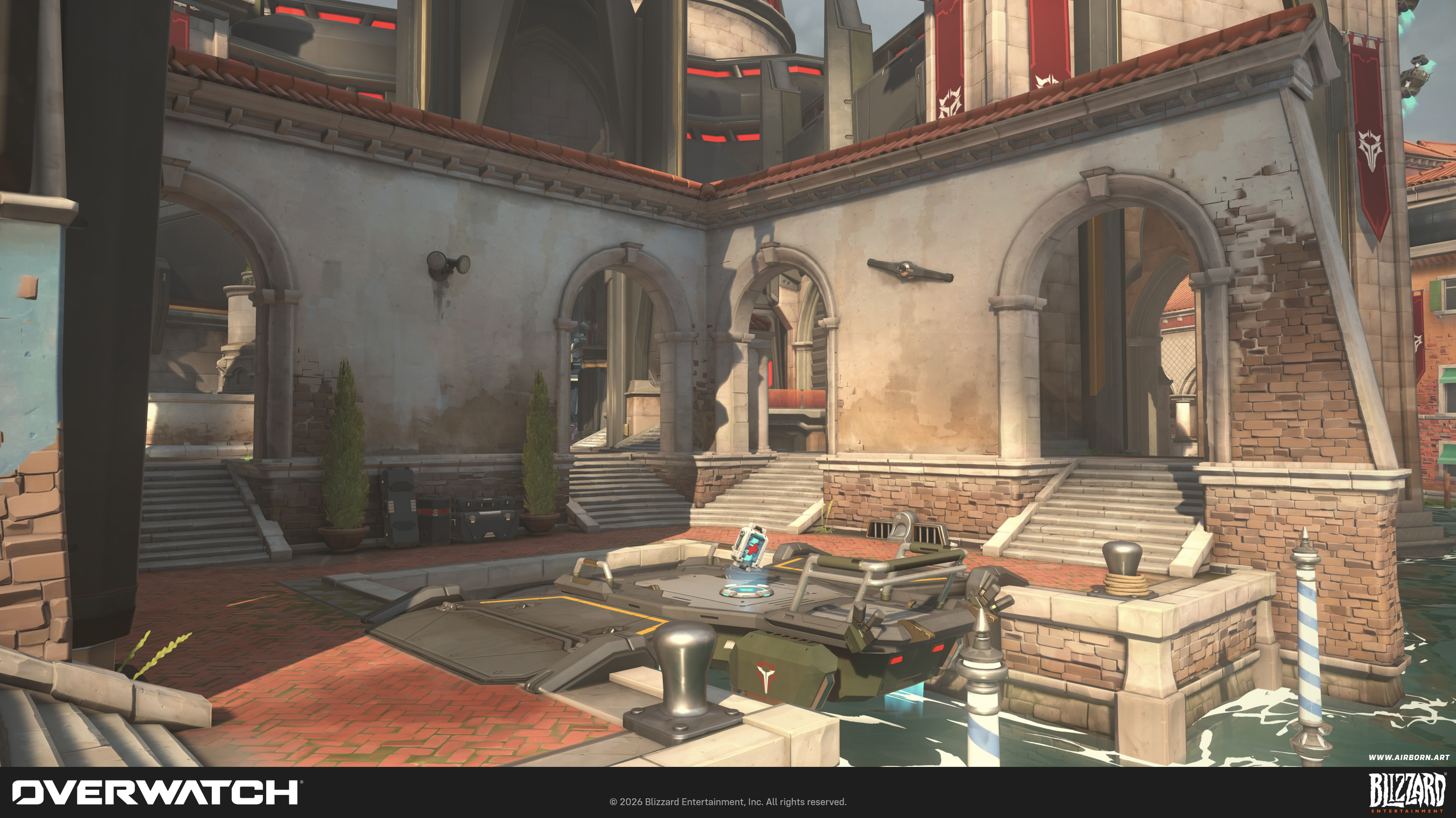 I was tasked to create this wall piece for the docks area of the map, as well as the surrounding set dressing.