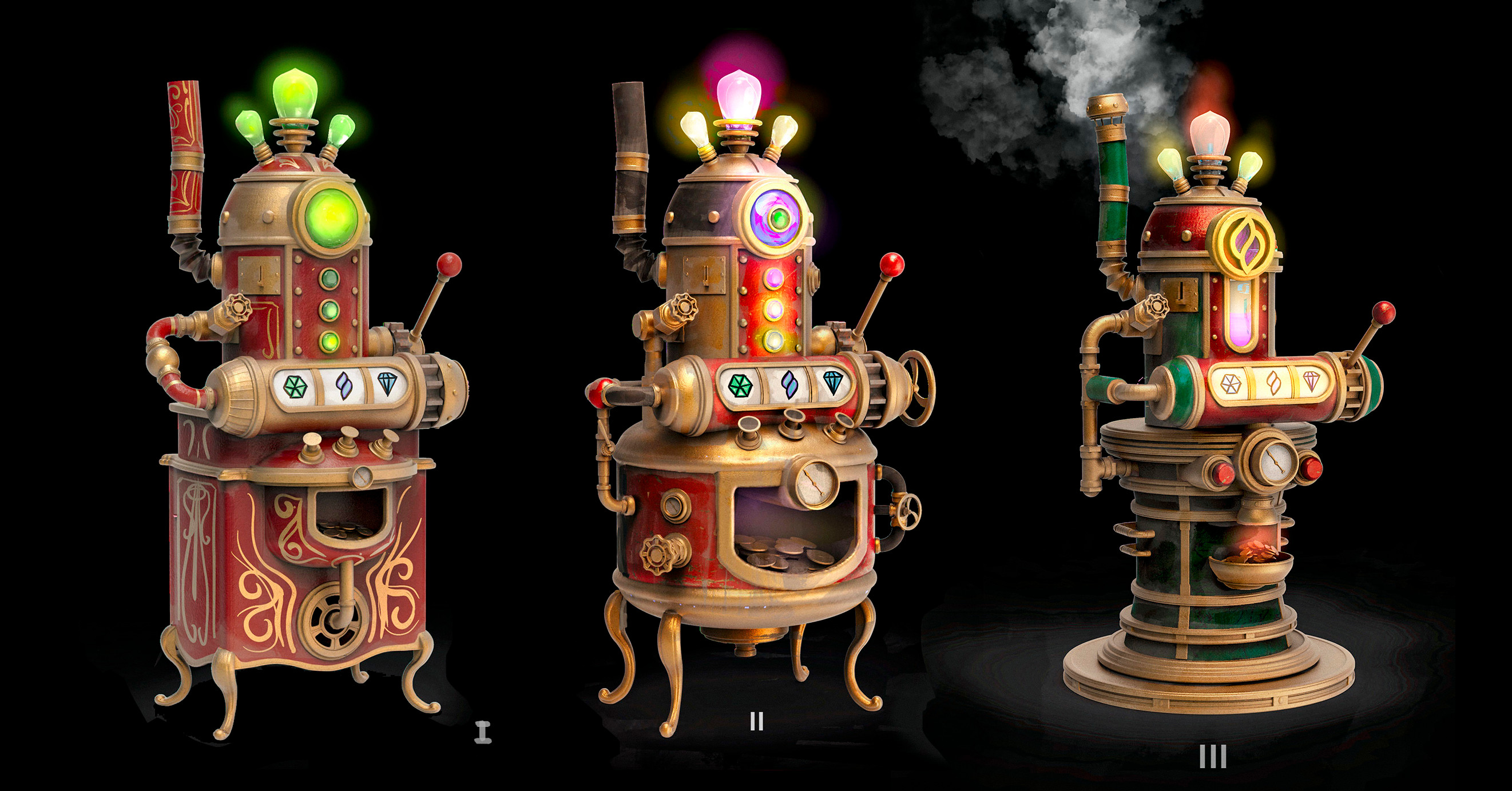 Steampunk premium slot machine designs