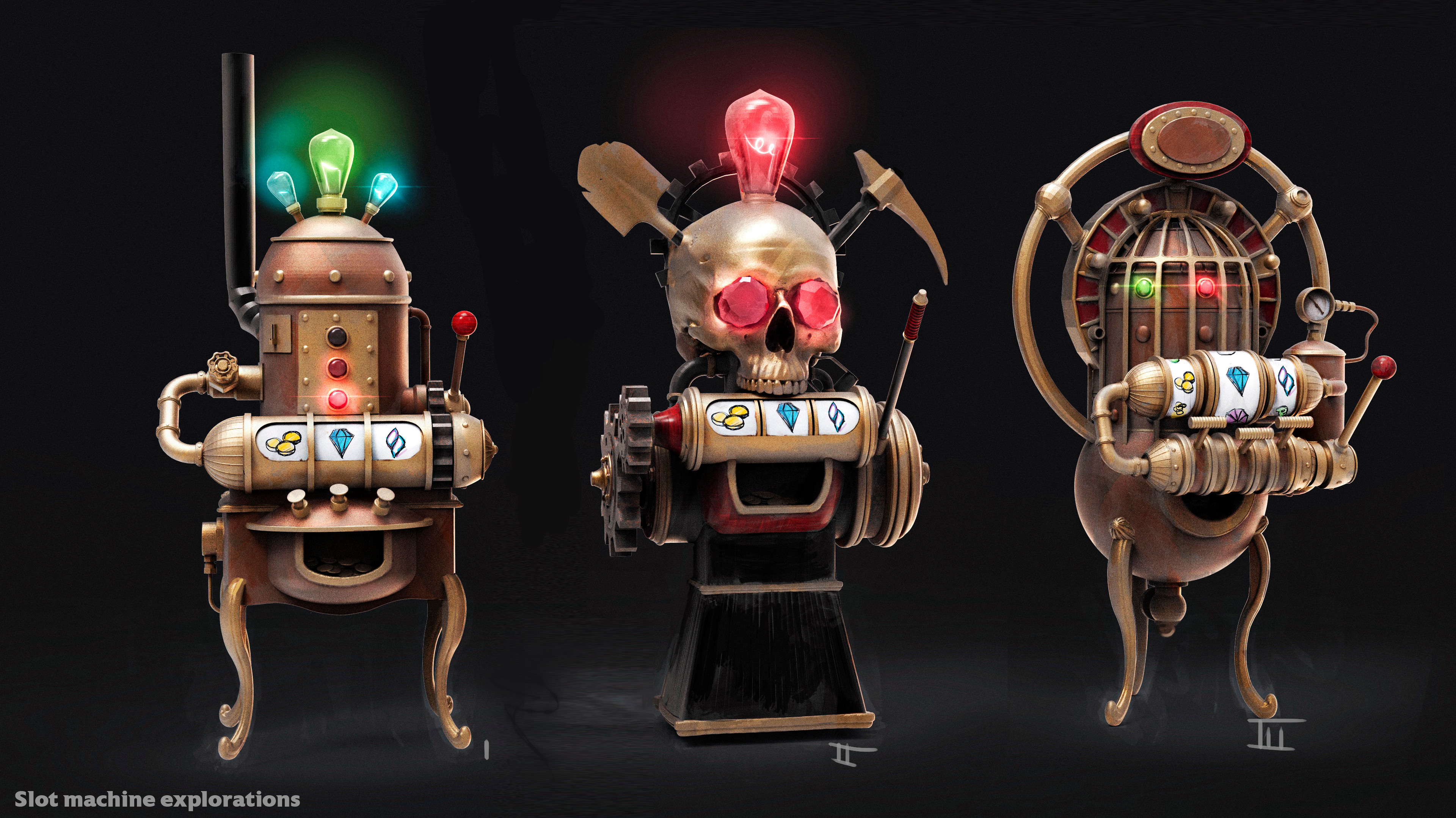 Steampunk slot machine designs