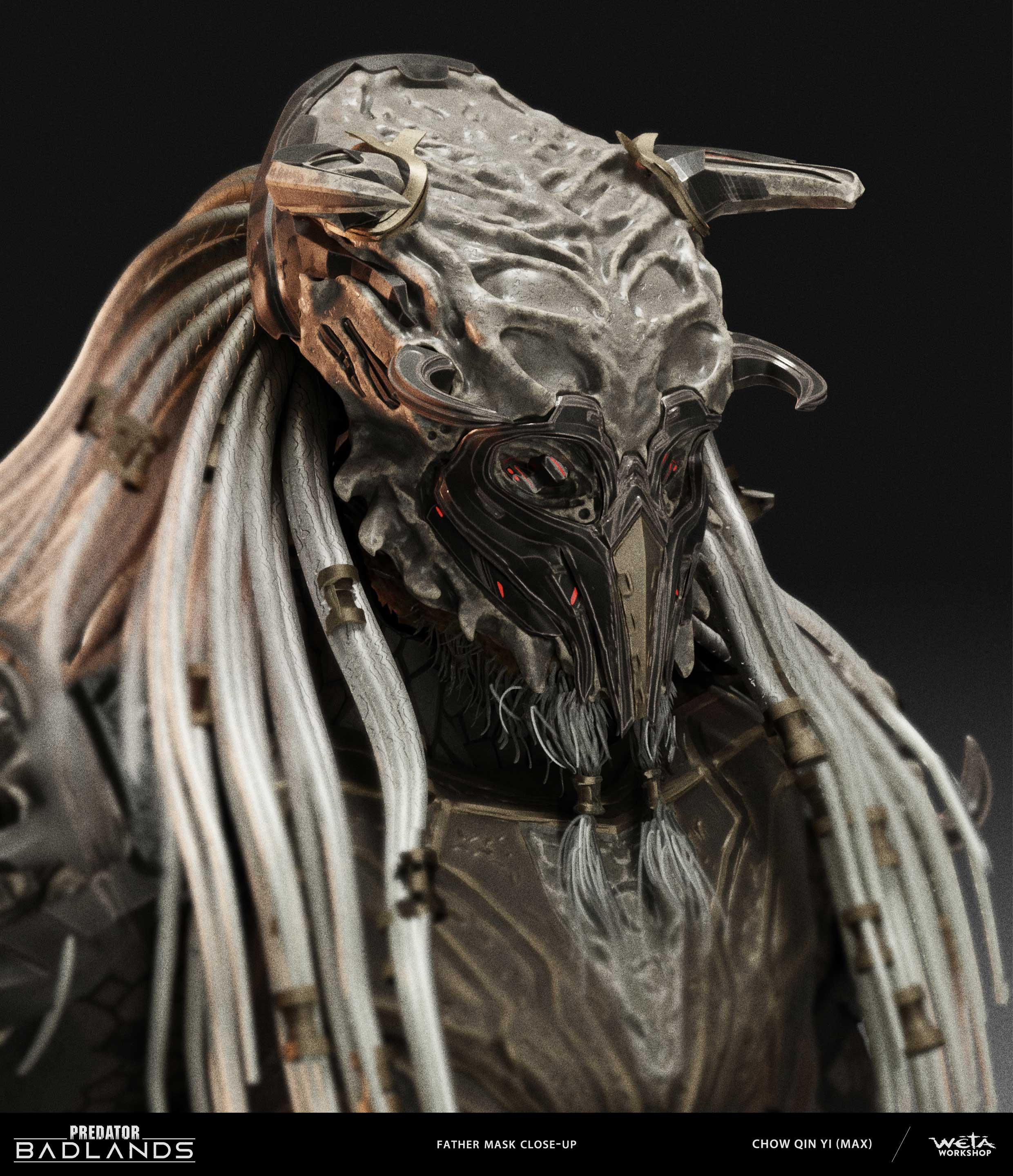 Njohrr - father costume exploration, mask close-up 
Artist: Chow Qin Yi (Max)