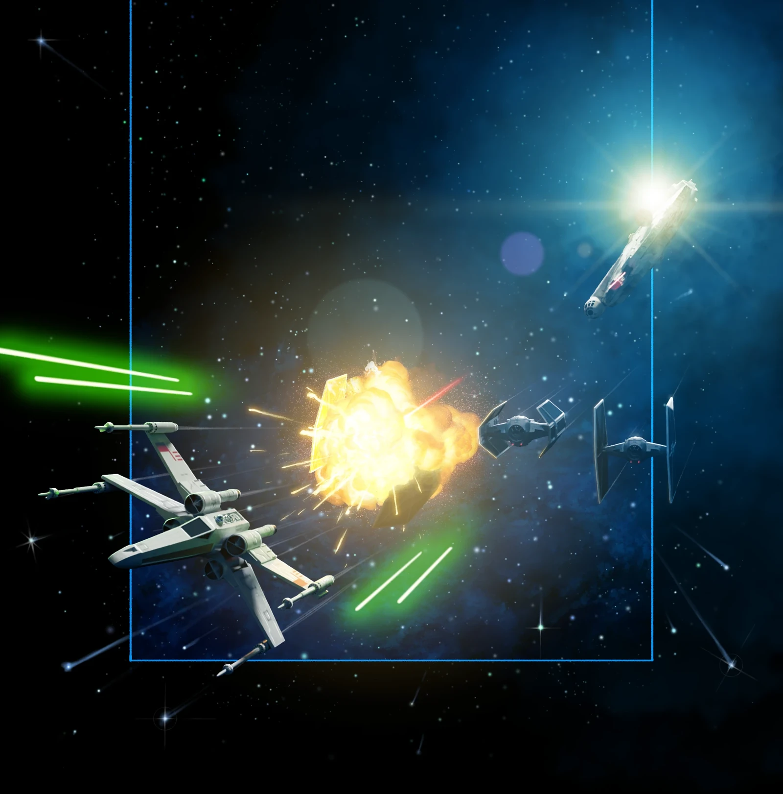 Creating a background and integrating the ships. 