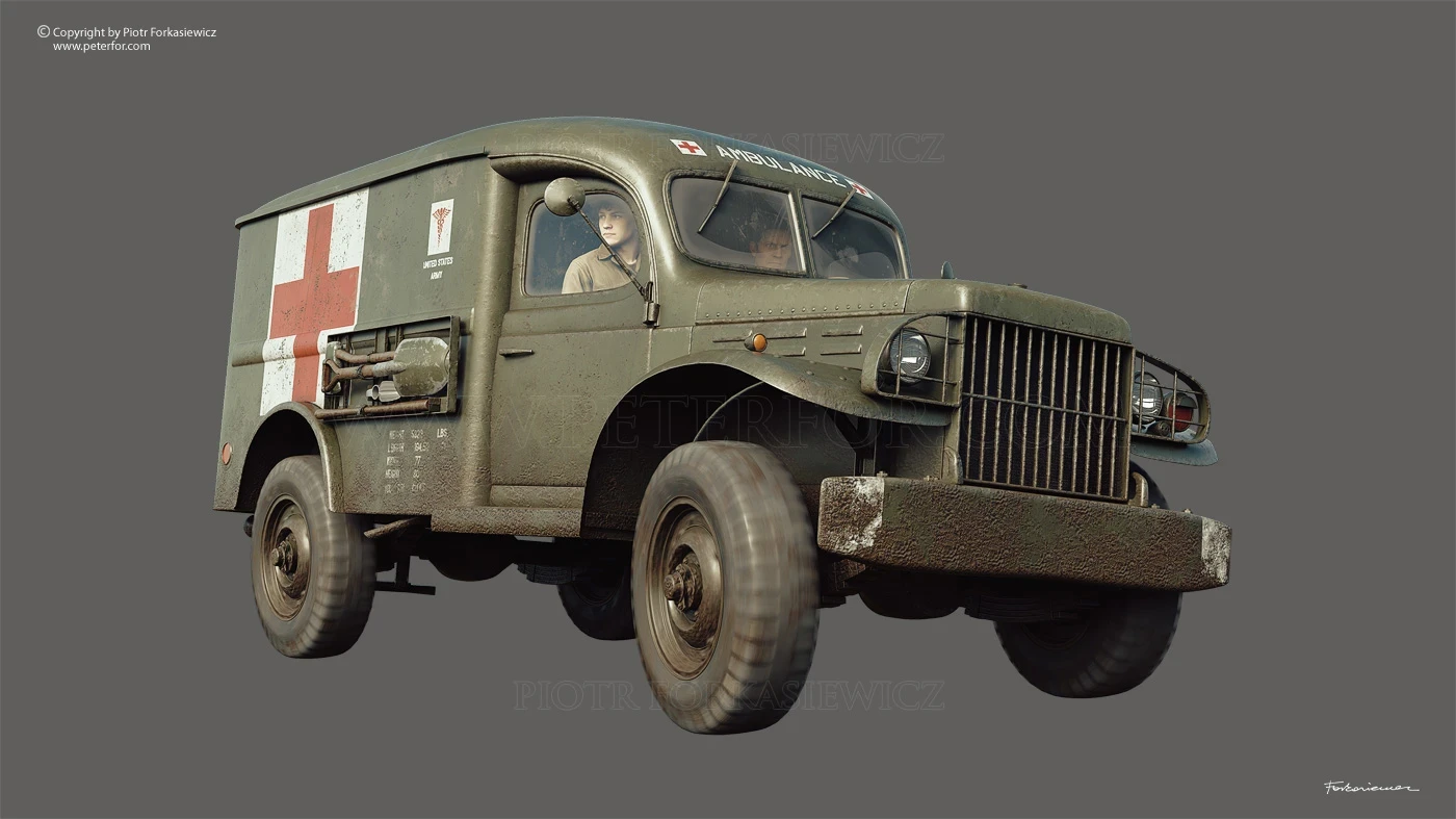 Dodge Ambulance model - textured