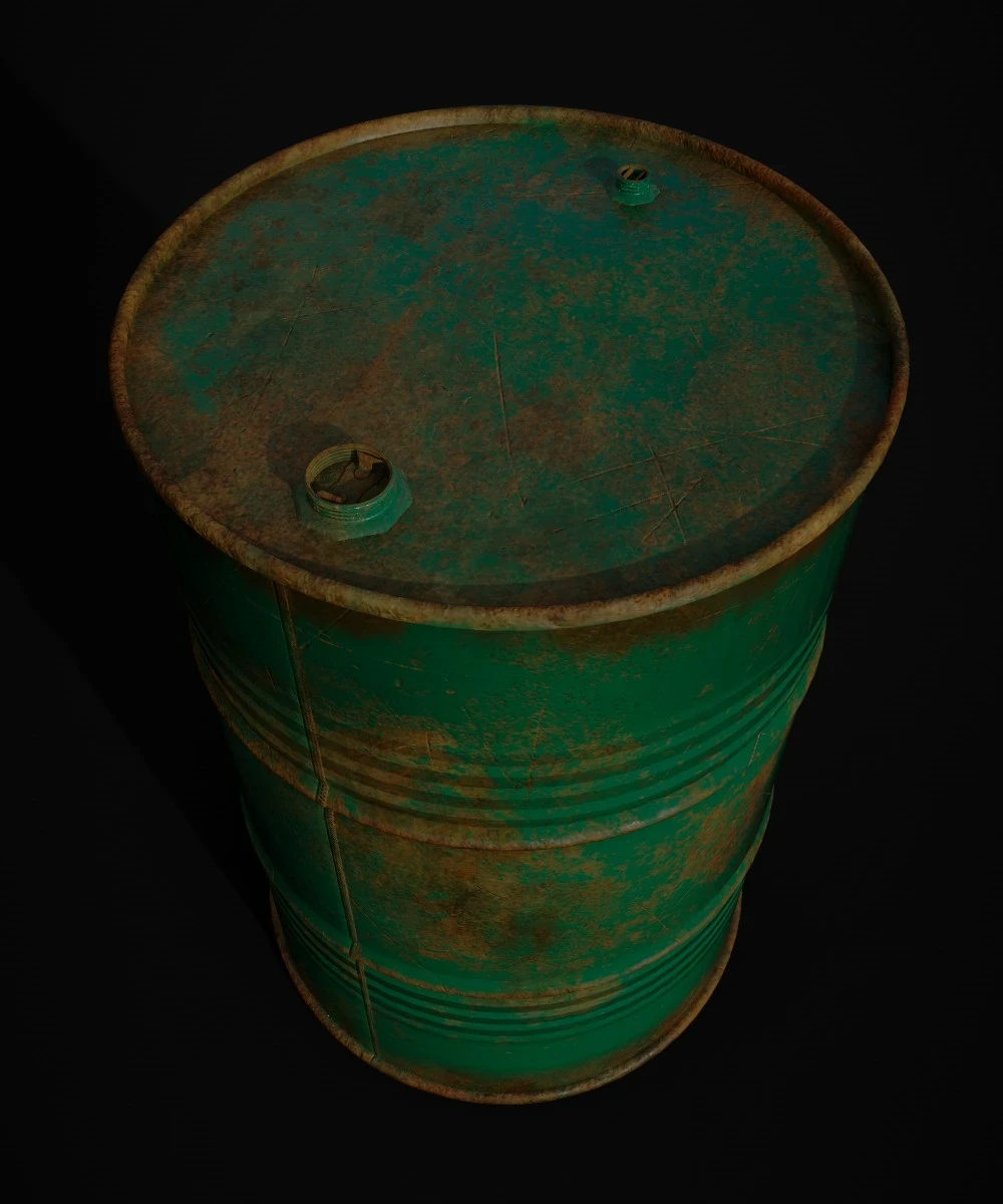 Green Oil Drum