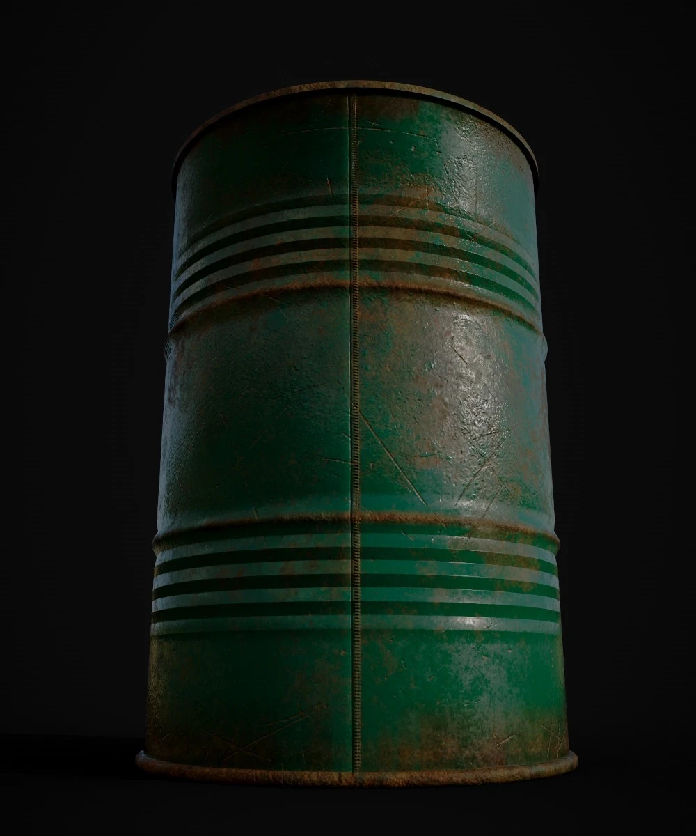 Green Oil Drum
