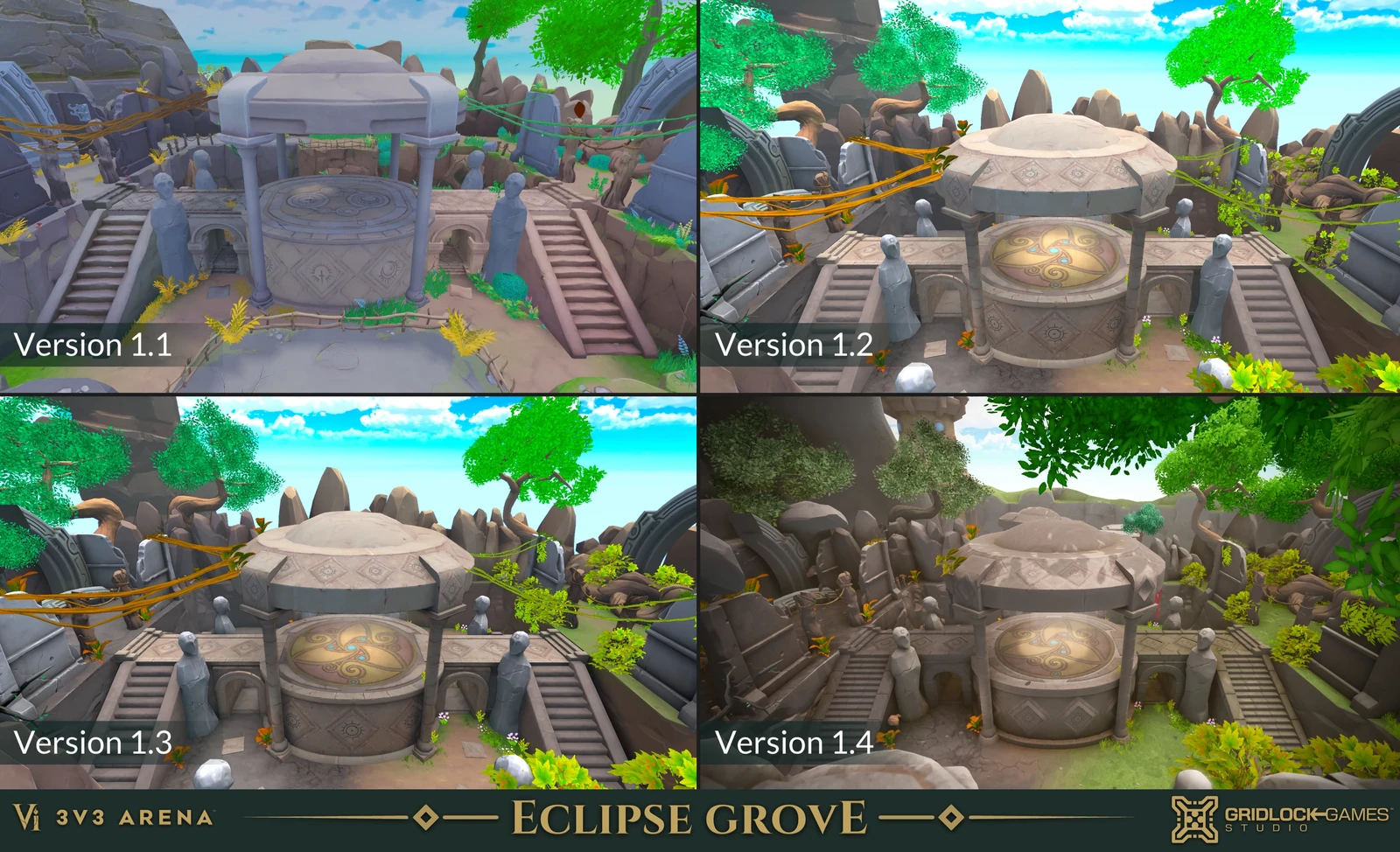 Versions of every game update, and trial and error of performance and Level-design