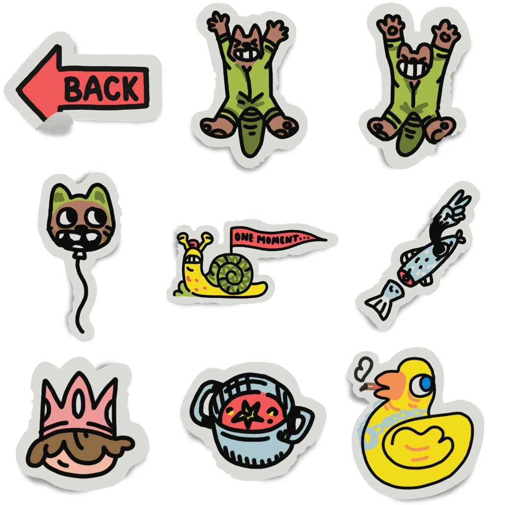 Sticker designs created for the book.