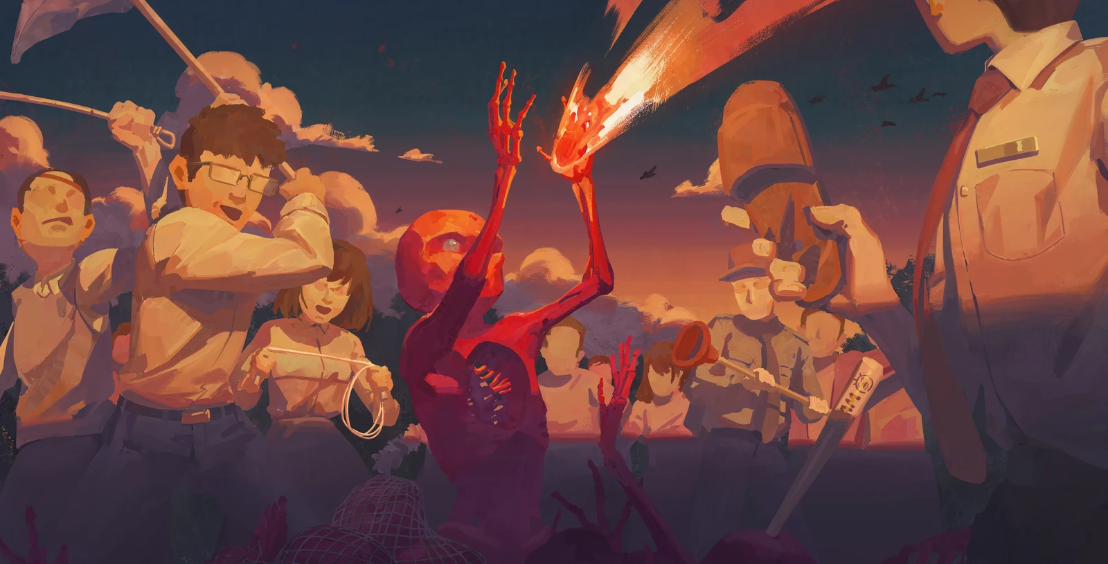 "Attention all teachers, red figures have appeared on the playground. Teachers who are currently not teaching are requested to proceed to the playground to handle this phenomenon. "
