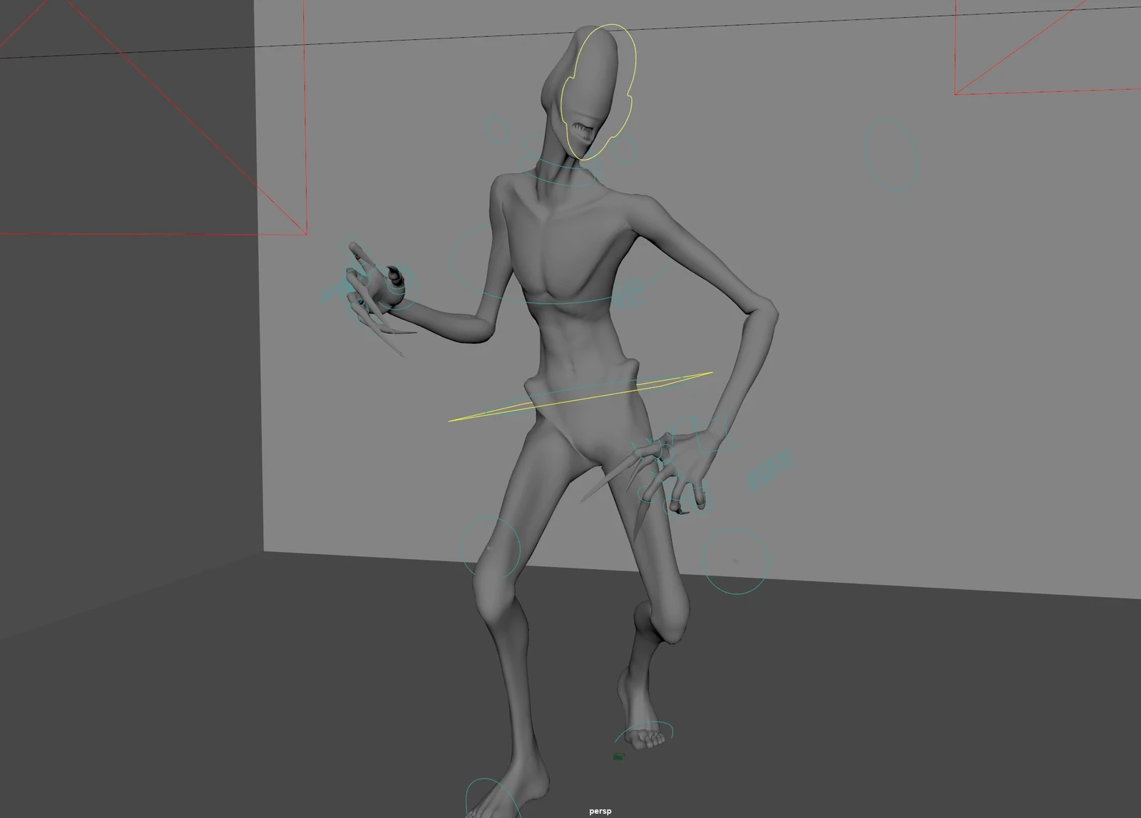 Then I had to do a rig setup for the creature.