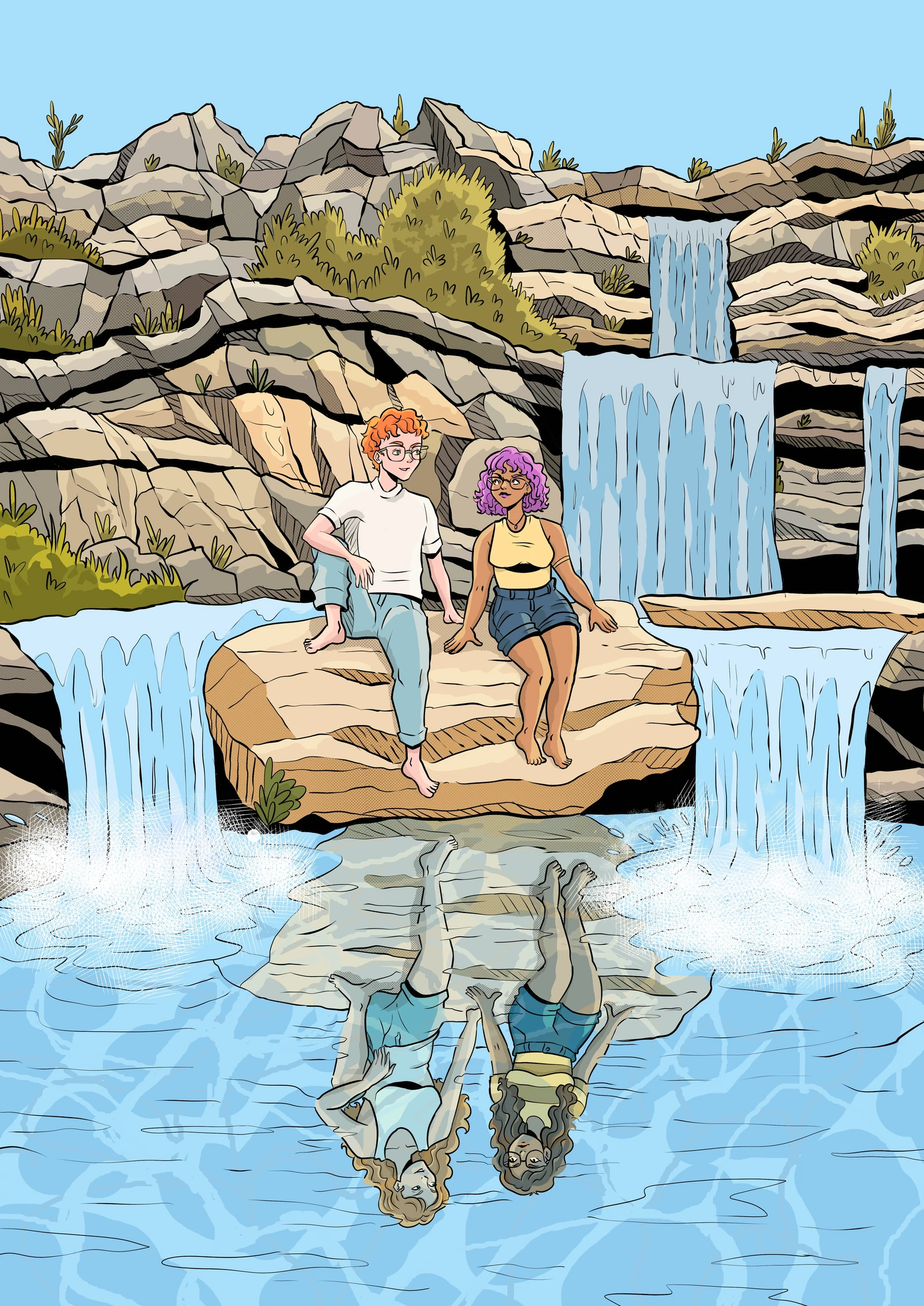 Capa do romance LGBTQIAPN+ "Sintonia: O que o tempo guardou"

Cores - Carol Cunha
Lápis e Arte-final - Lidiane Alves