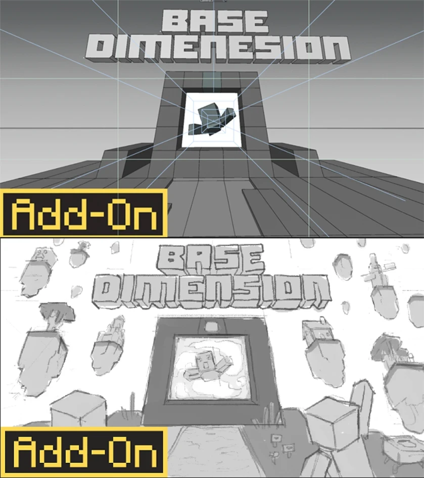 Composition process and base sketch created by Zinjo
