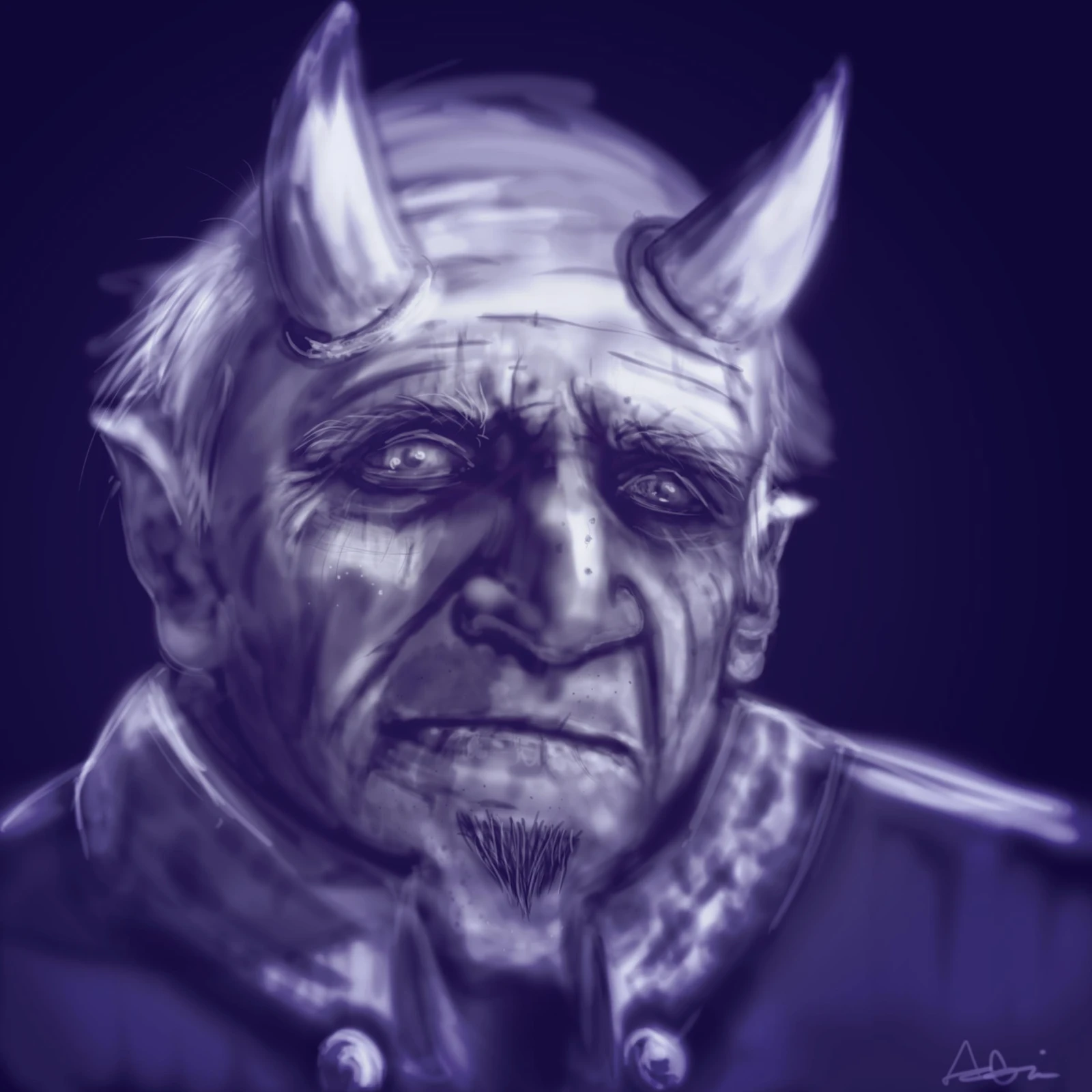 Old Scratch Portrait Study