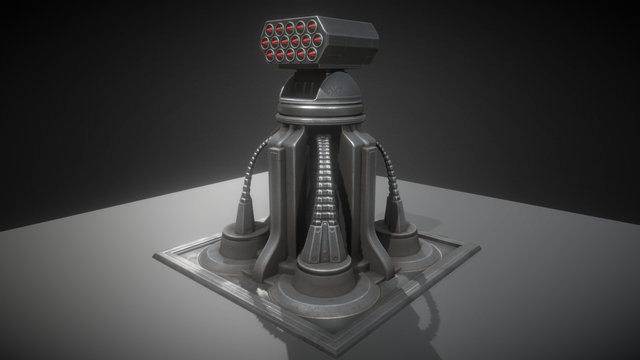 ArtStation - Futuristic Air Defense Gun Tower